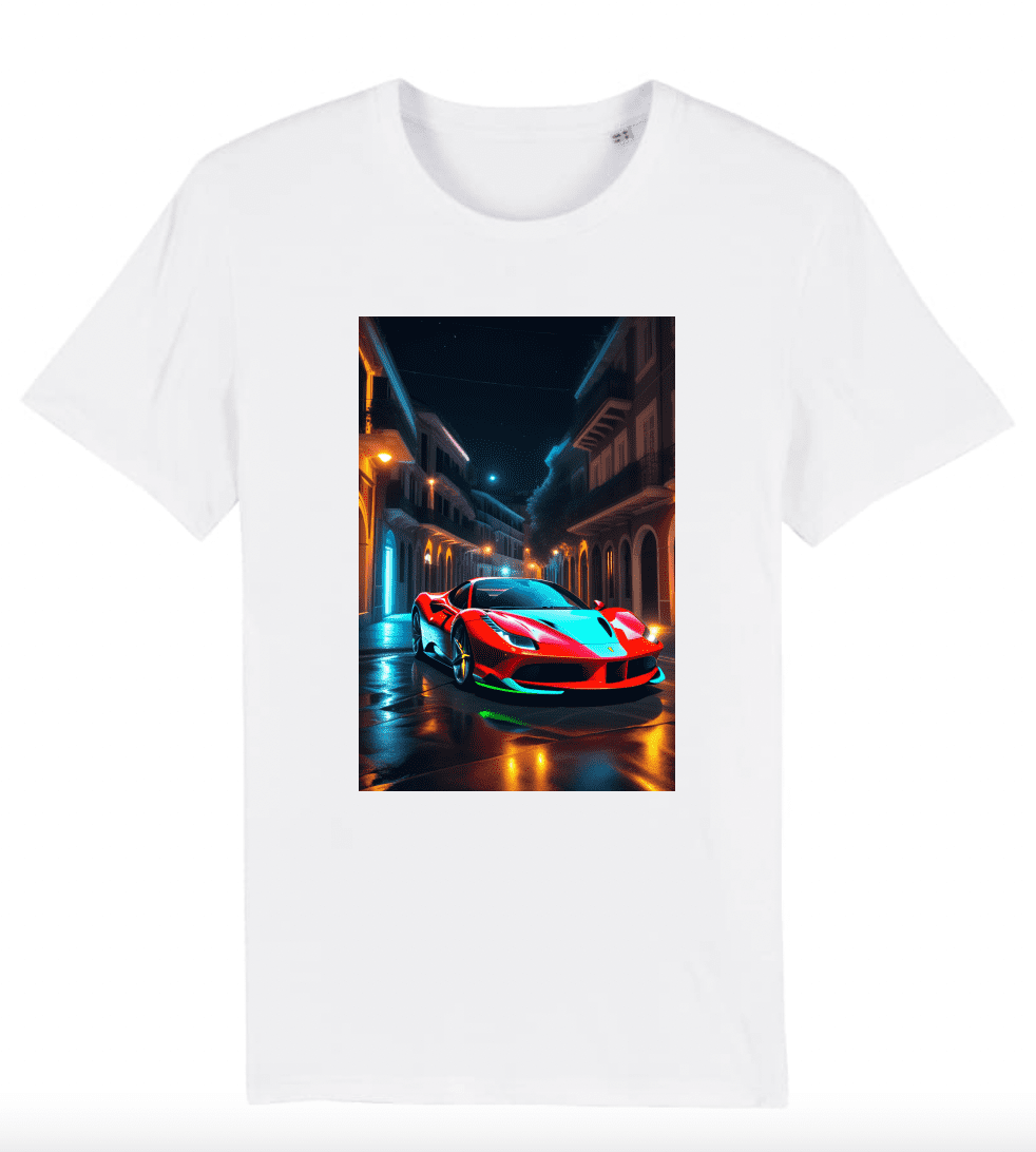 T-shirt Homme Magnifique Ferrari dans la nuit