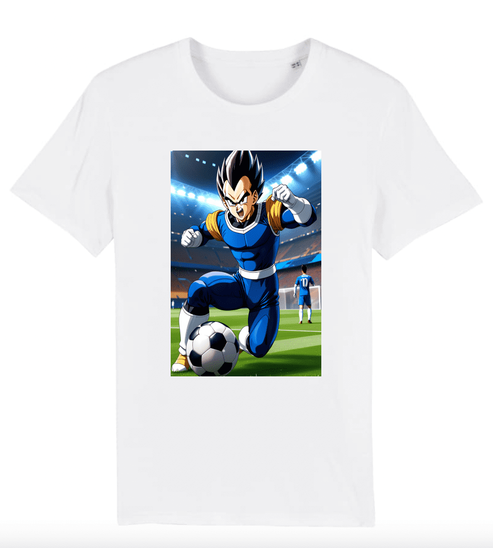 T-shirt Homme Végéta jouant au football