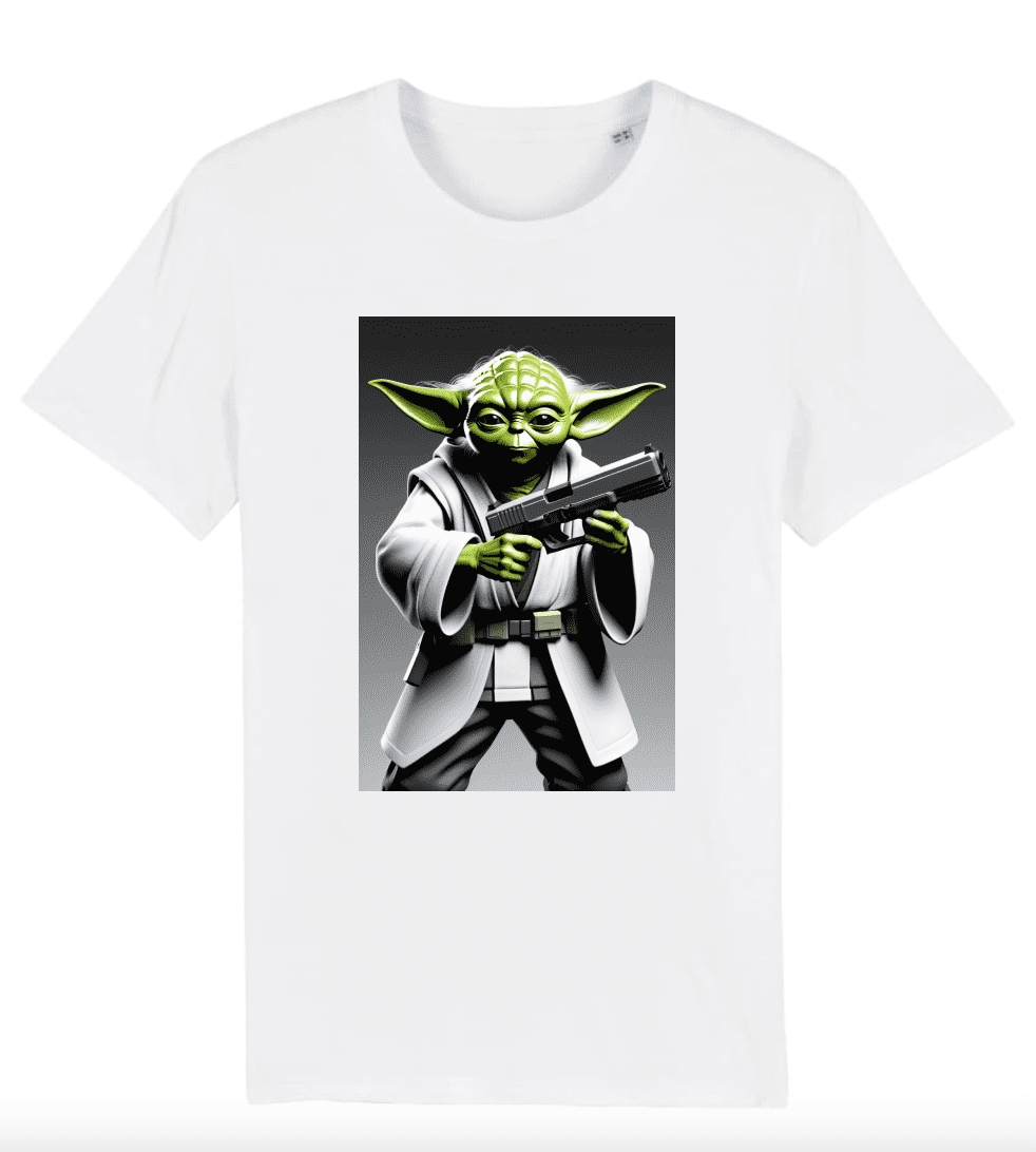T-shirt Homme Yoda avec son pistolet
