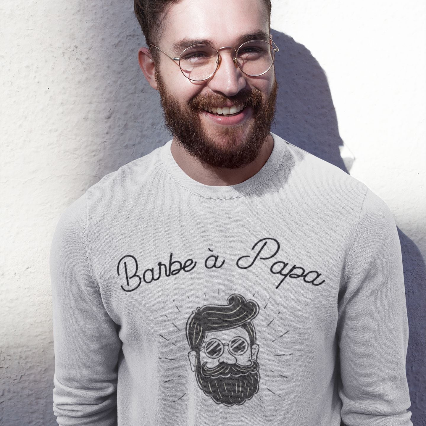 sweat homme Barbe a papa gris personnalis