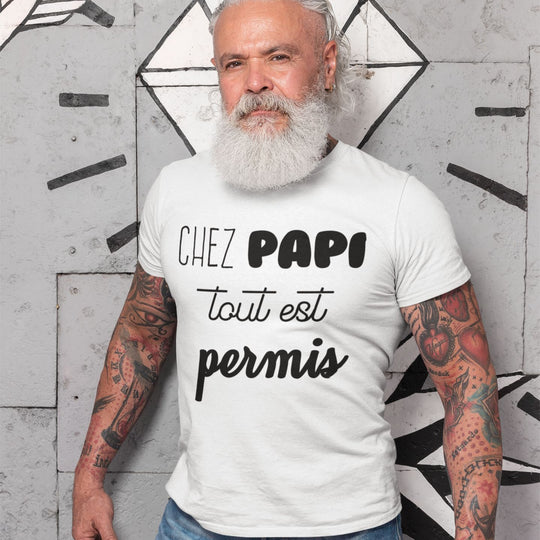 T-shirt Homme Chez papi tout est permis
