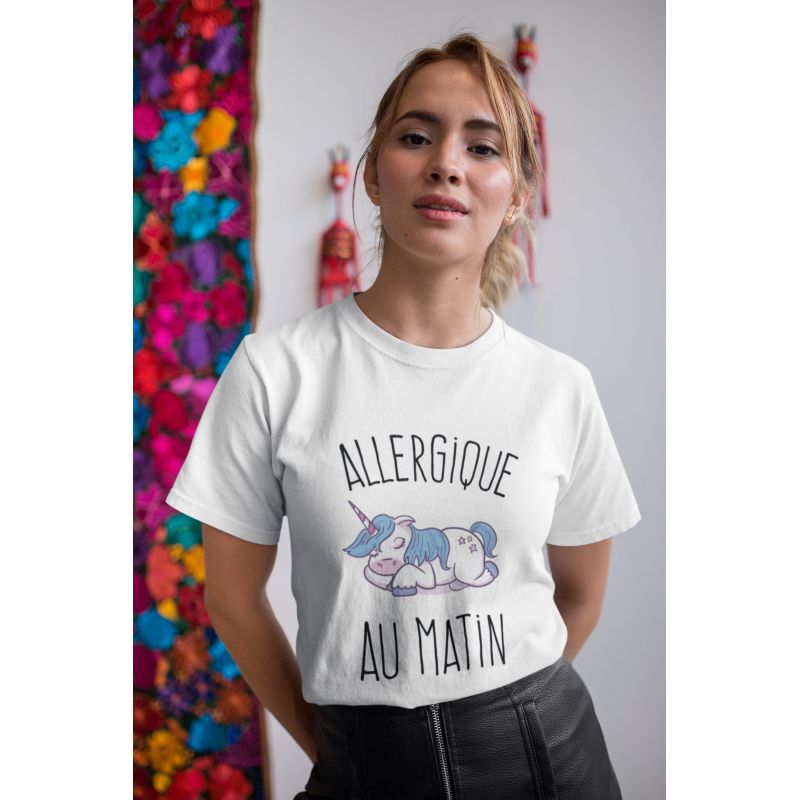T-shirt femme Allergique au matin - L'atelier Suisse
