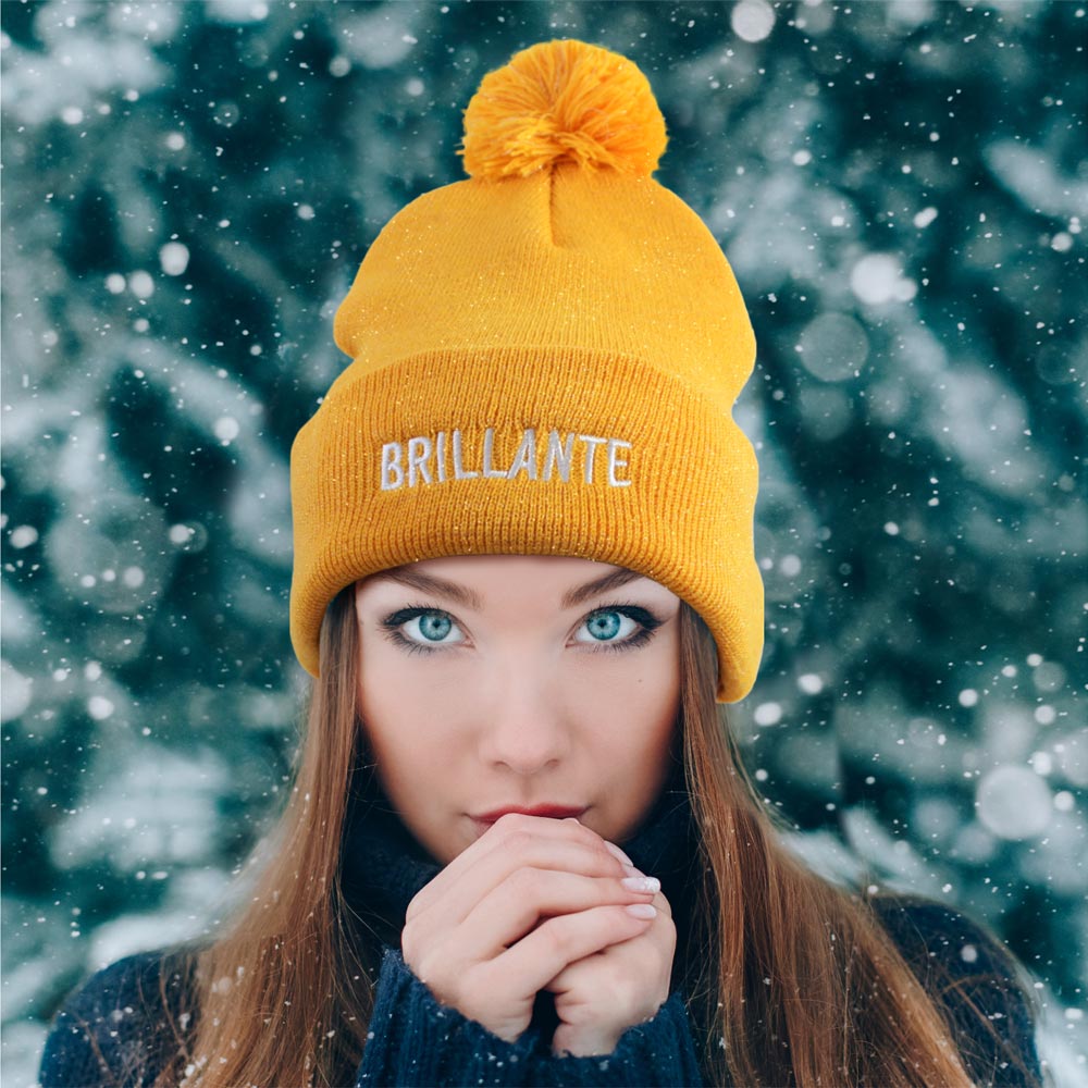 Bonnet à paillettes et pompon: Brillante