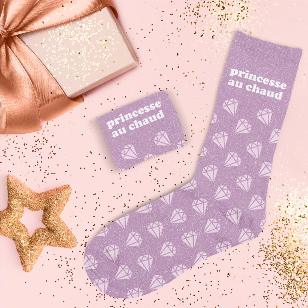 Chaussettes à paillettes humoristiques: Princesse au chaud