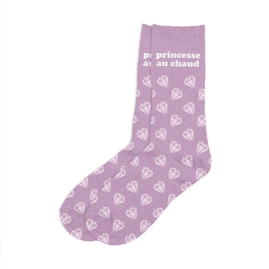 Chaussettes à paillettes humoristiques: Princesse au chaud