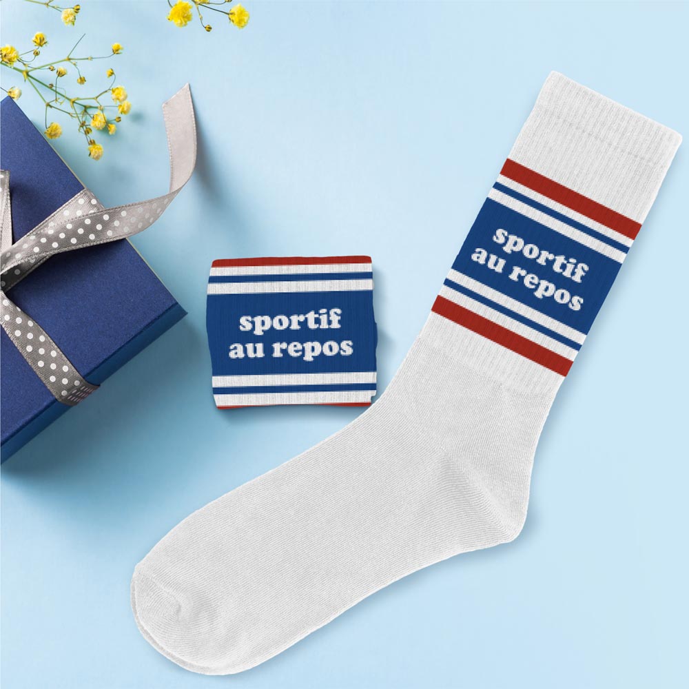 Chaussettes humoristiques: Sportif au repos