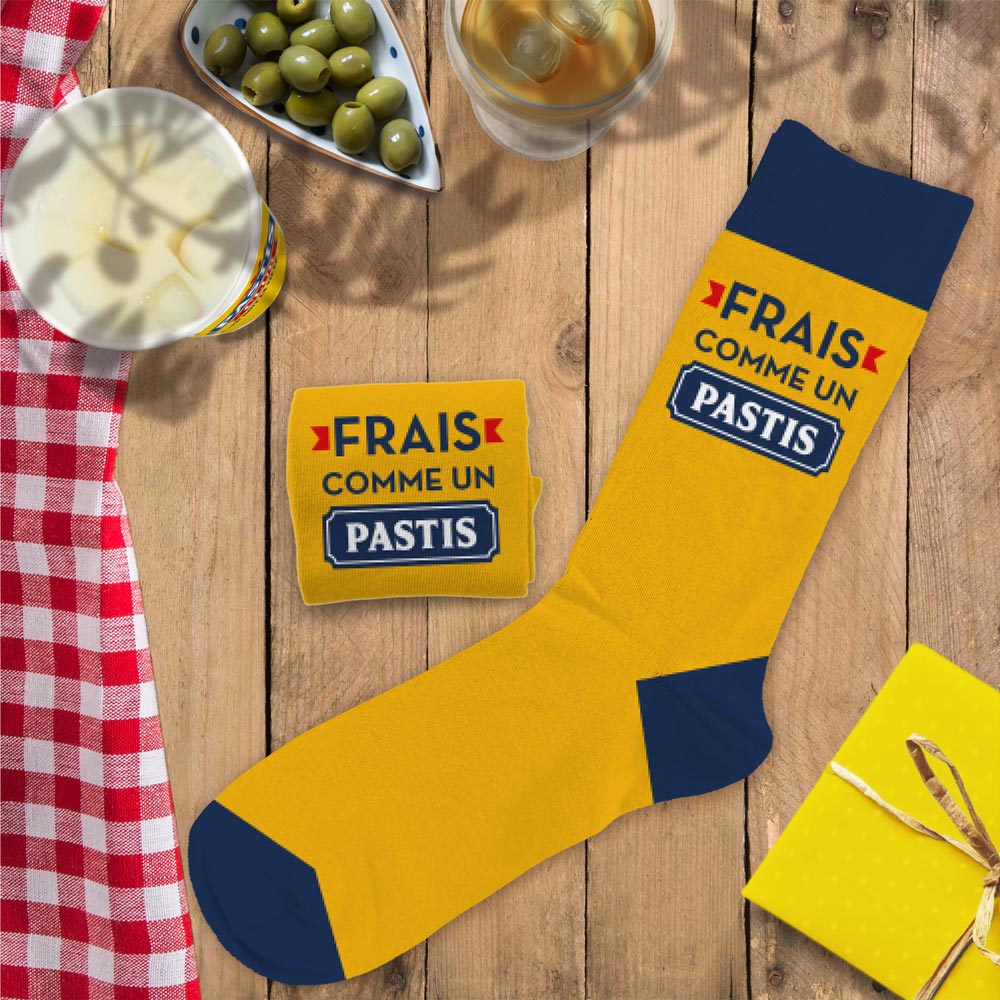 Chaussettes humoristiques: Frais comme un pastis