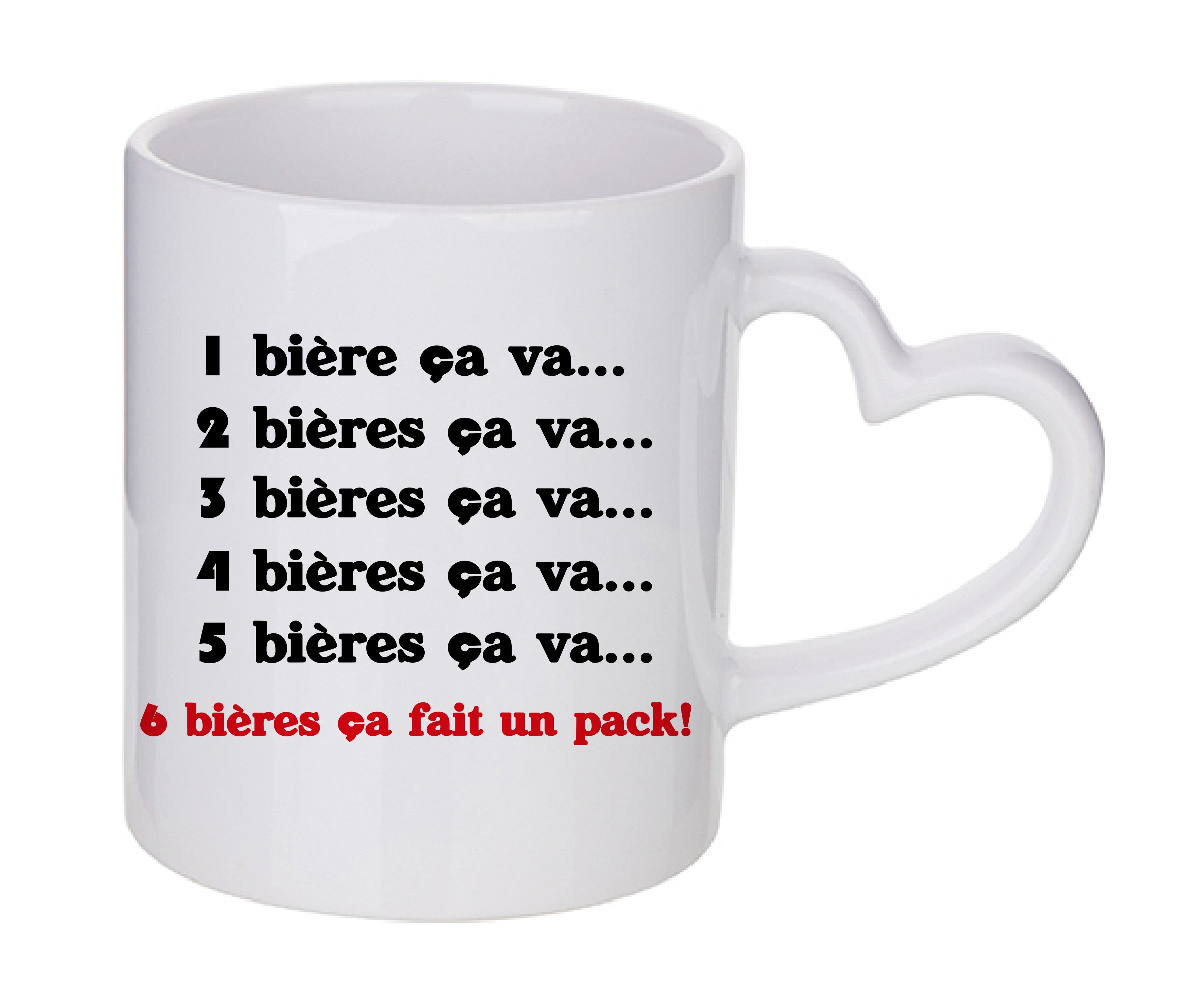 Mug coeur personnalisé 1 biere ca va
