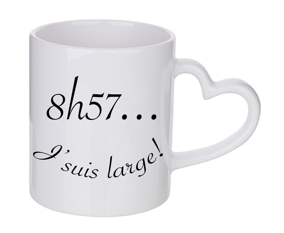 Mug coeur personnalisé 8h57