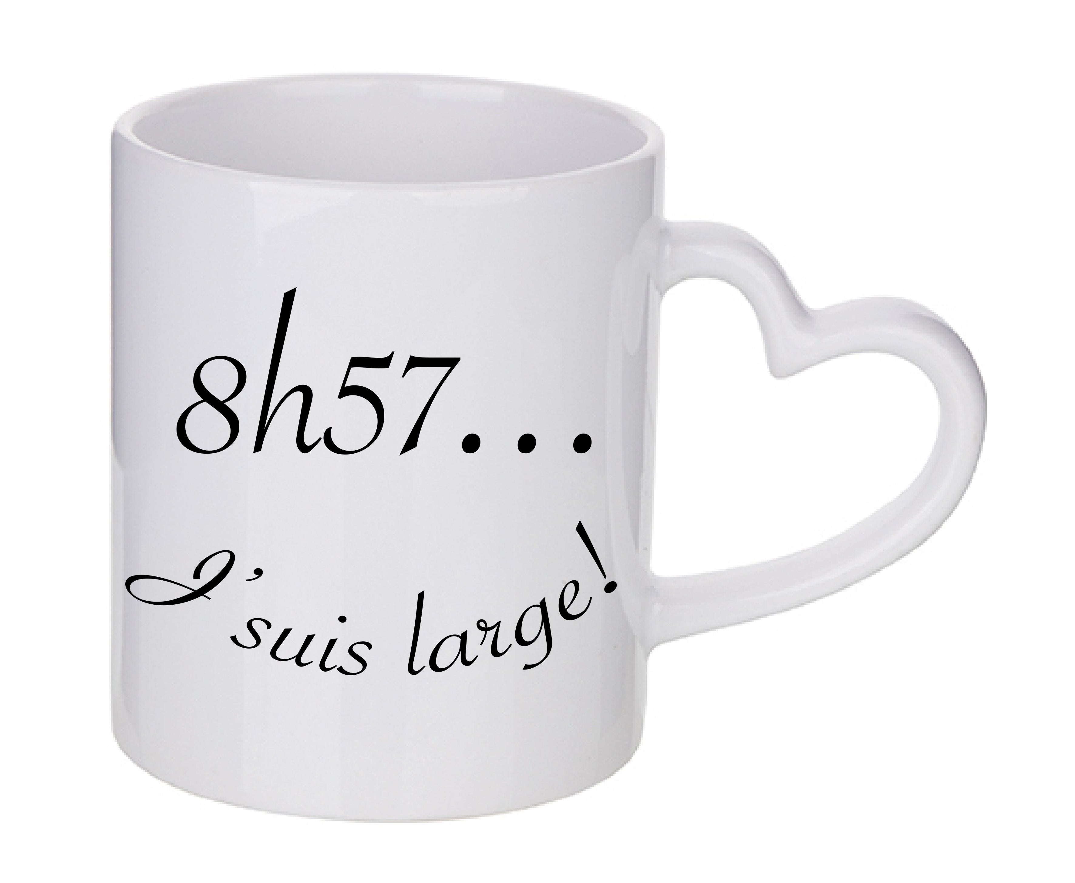 Mug coeur personnalisé 8h57