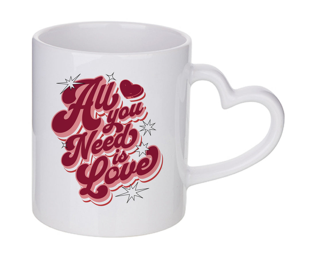 Mug coeur personnalisé All you need is love