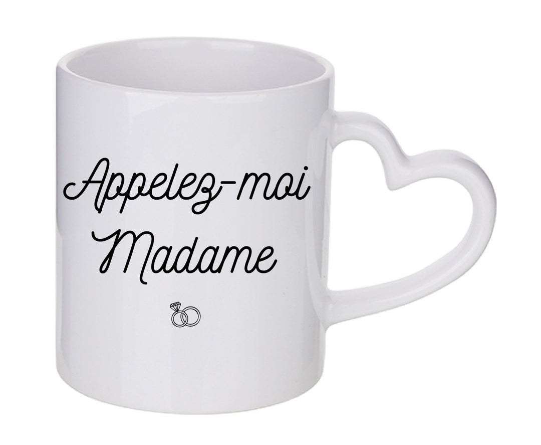 Mug coeur personnalisé Appelez-moi-Madame