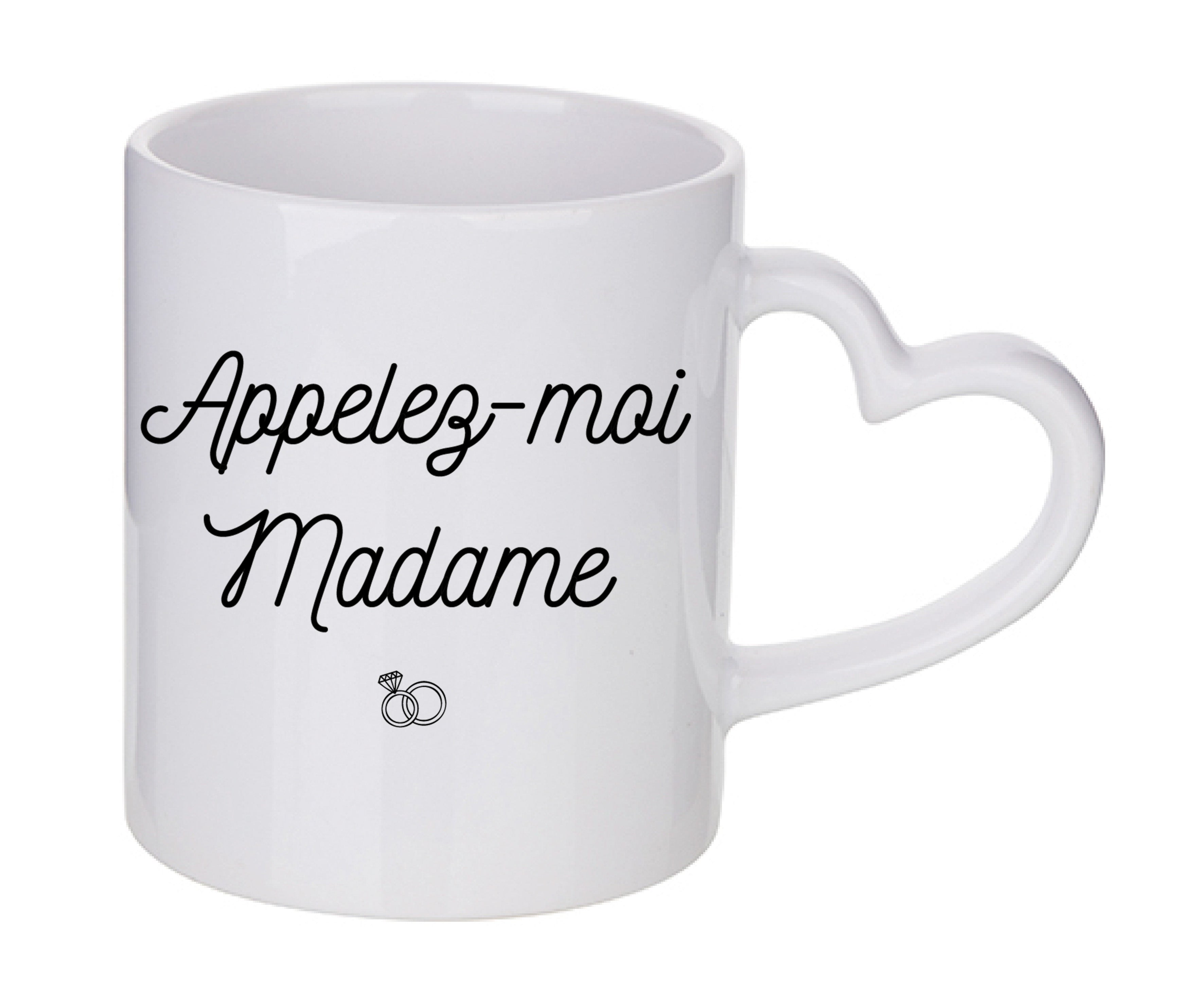 Mug coeur personnalisé Appelez-moi-Madame