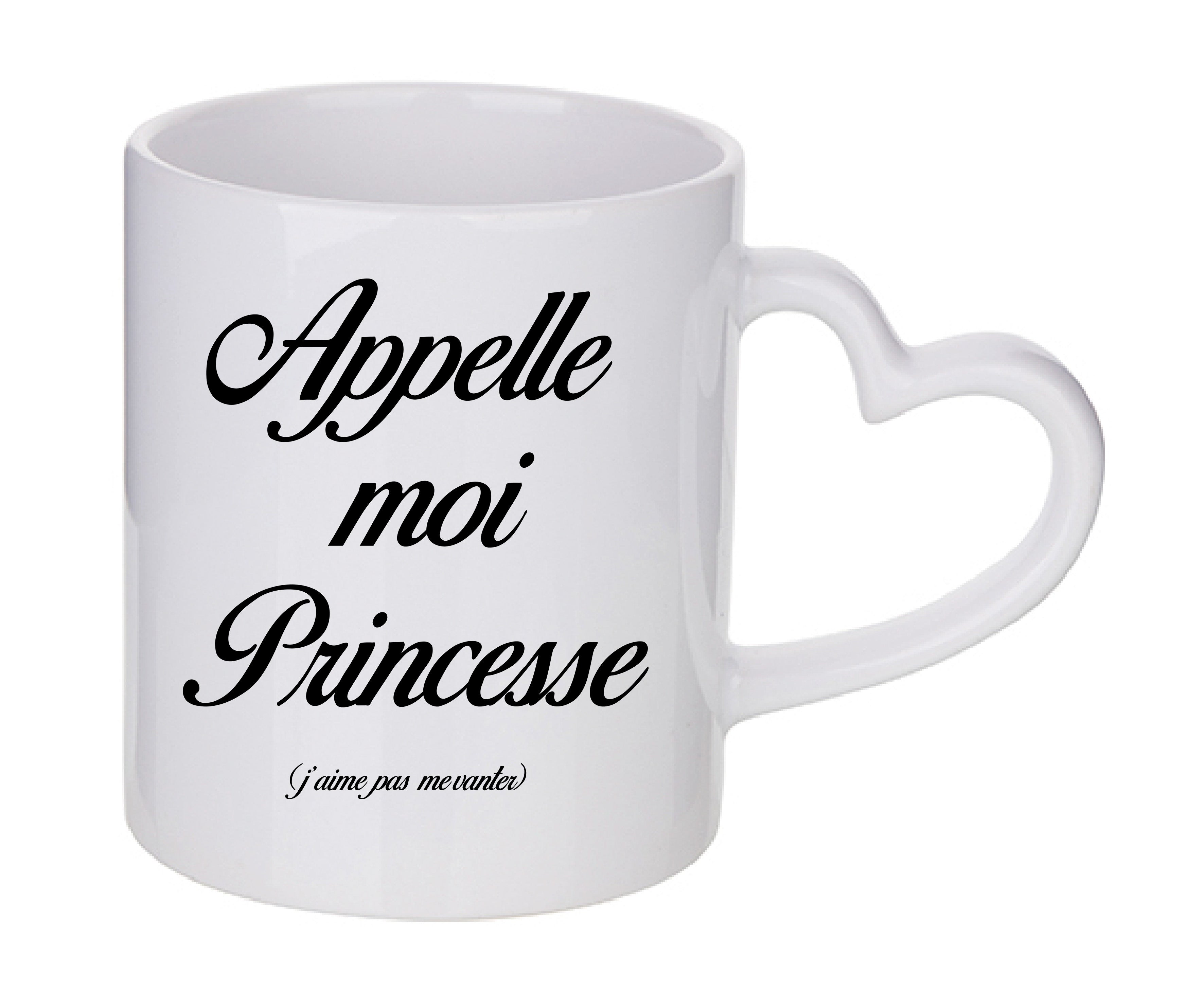 Mug coeur personnalisé Appelle moi princesse