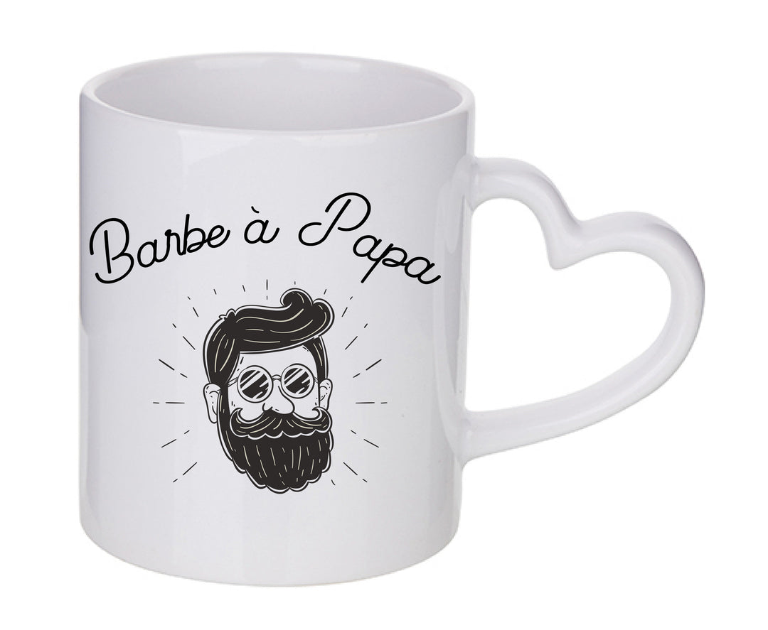 Mug coeur personnalisé Barbe a papa