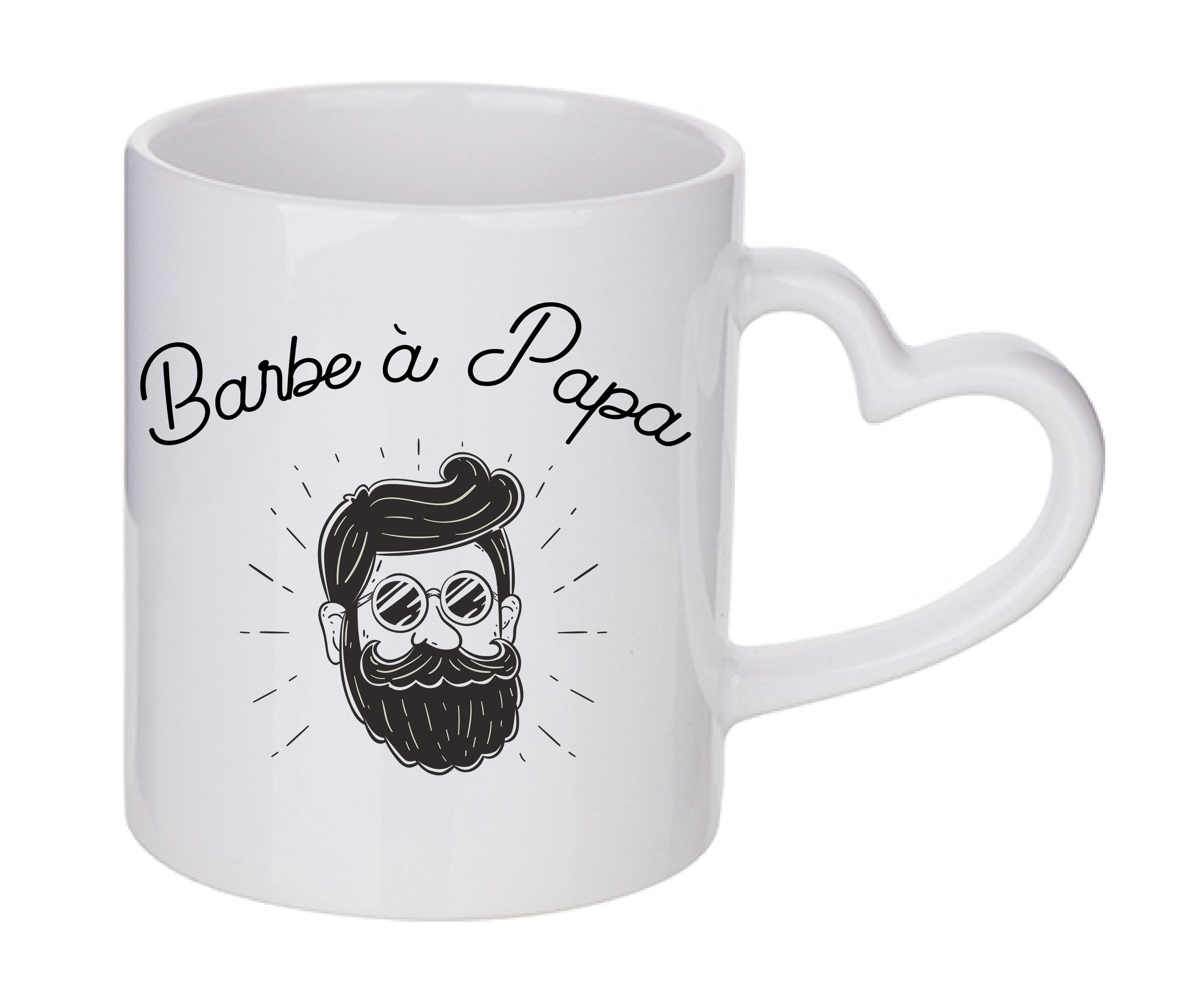 Mug coeur personnalisé Barbe a papa