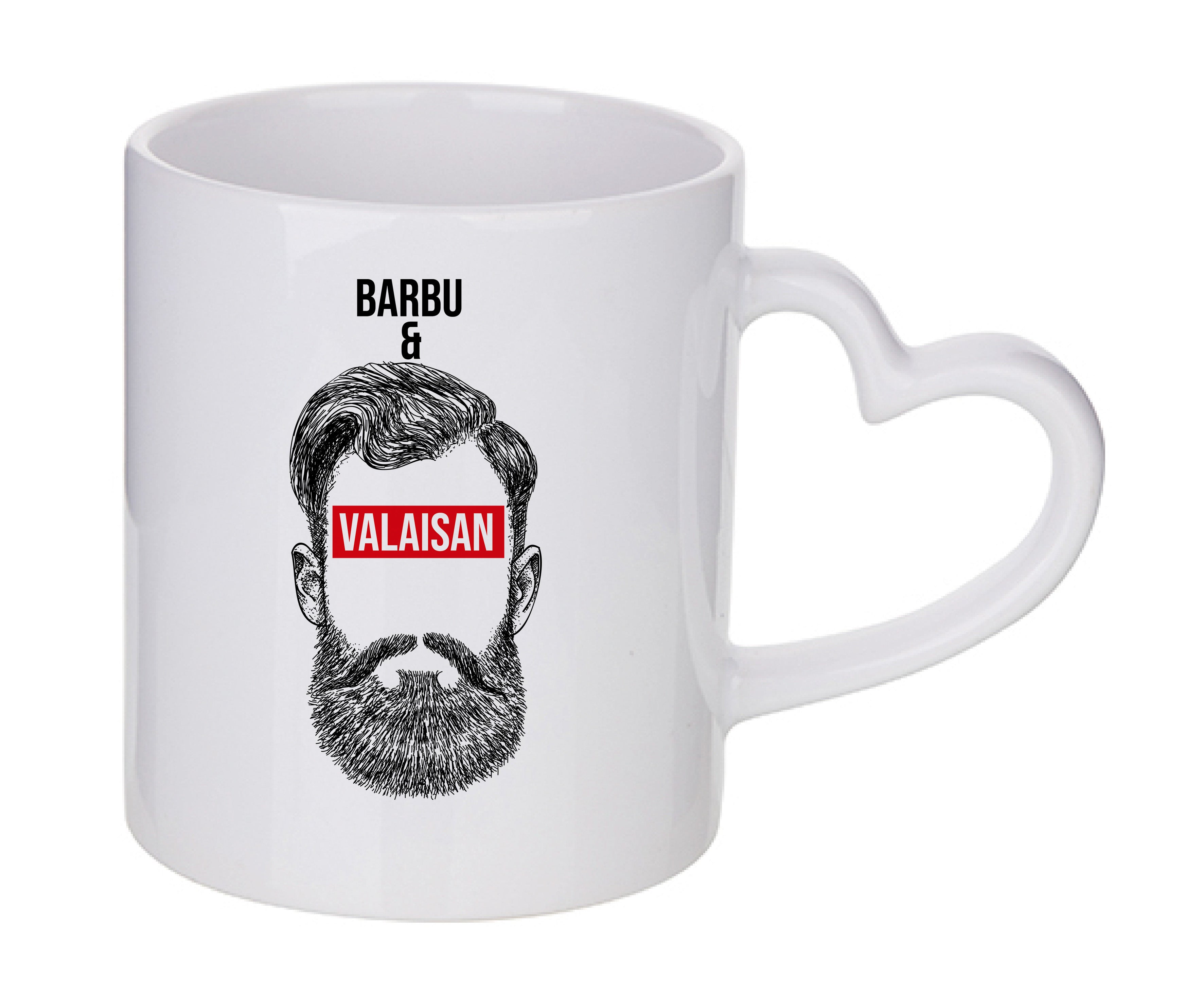 Mug coeur personnalisé Barbu et Valaisan