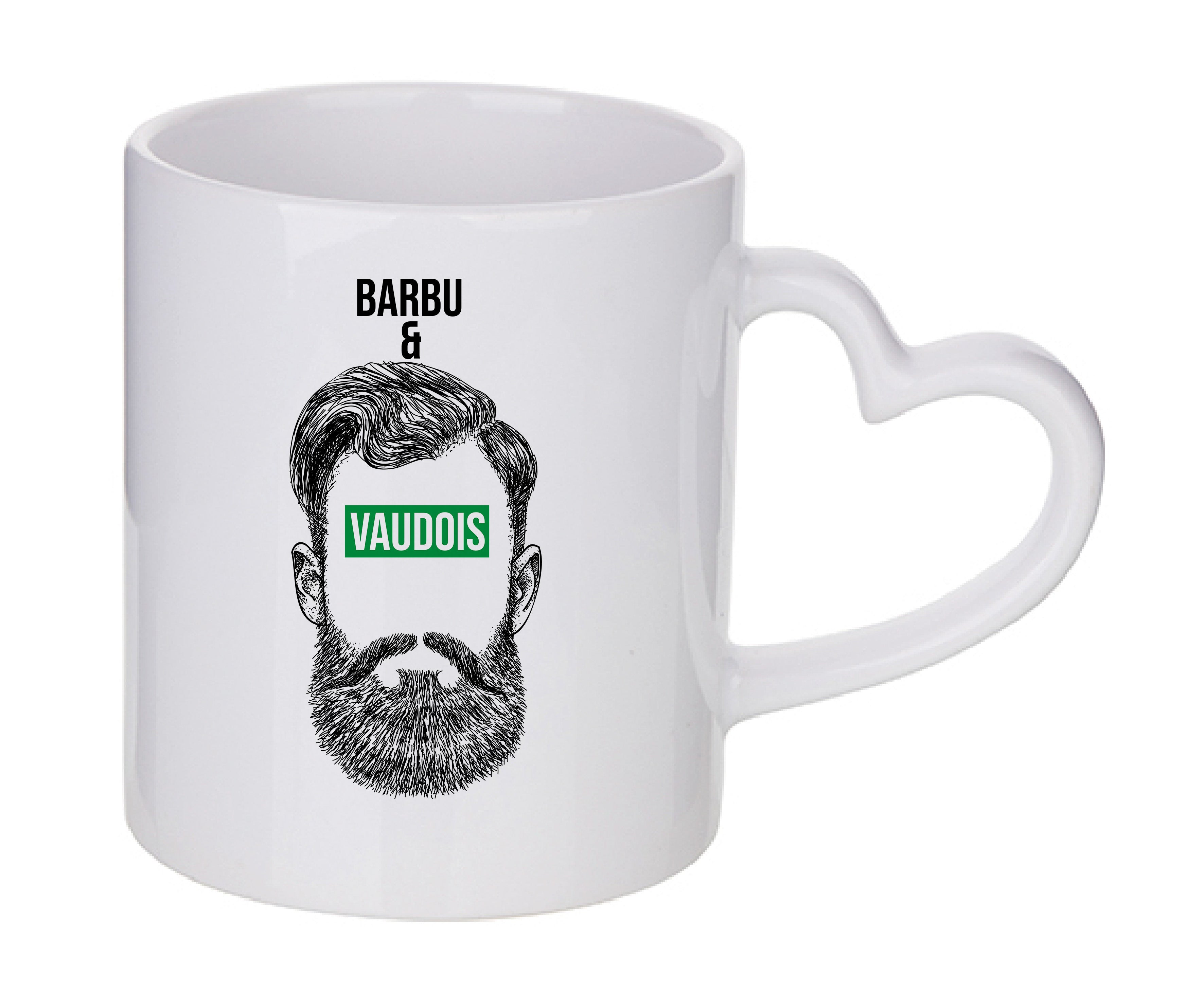Mug coeur personnalisé Barbu et Vaudois