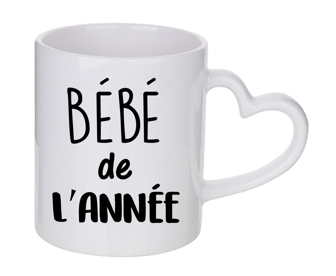 Mug coeur personnalisé Bebe de l'annee
