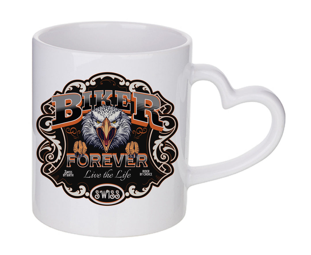 Mug coeur personnalisé Biker forever