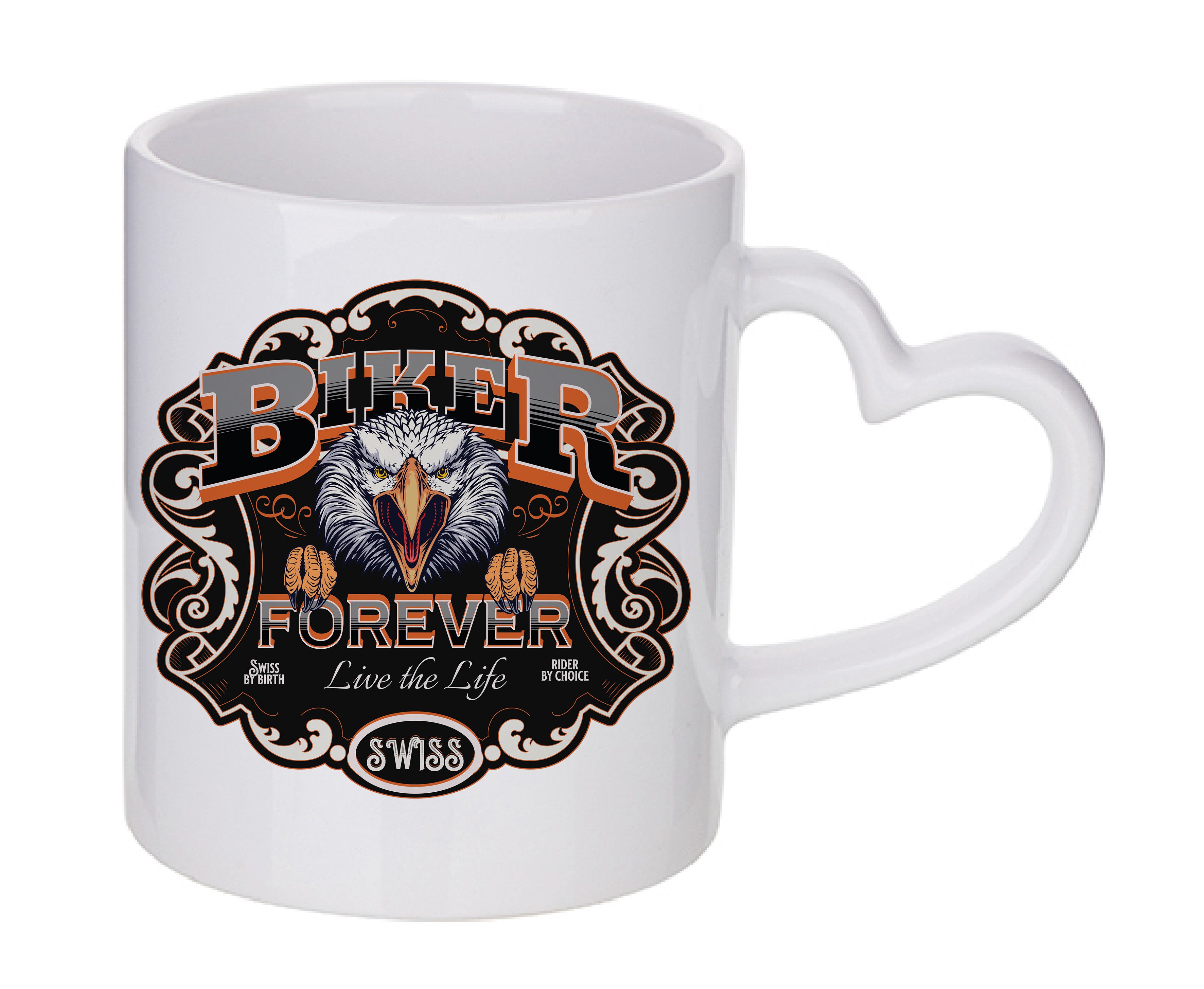 Mug coeur personnalisé Biker forever
