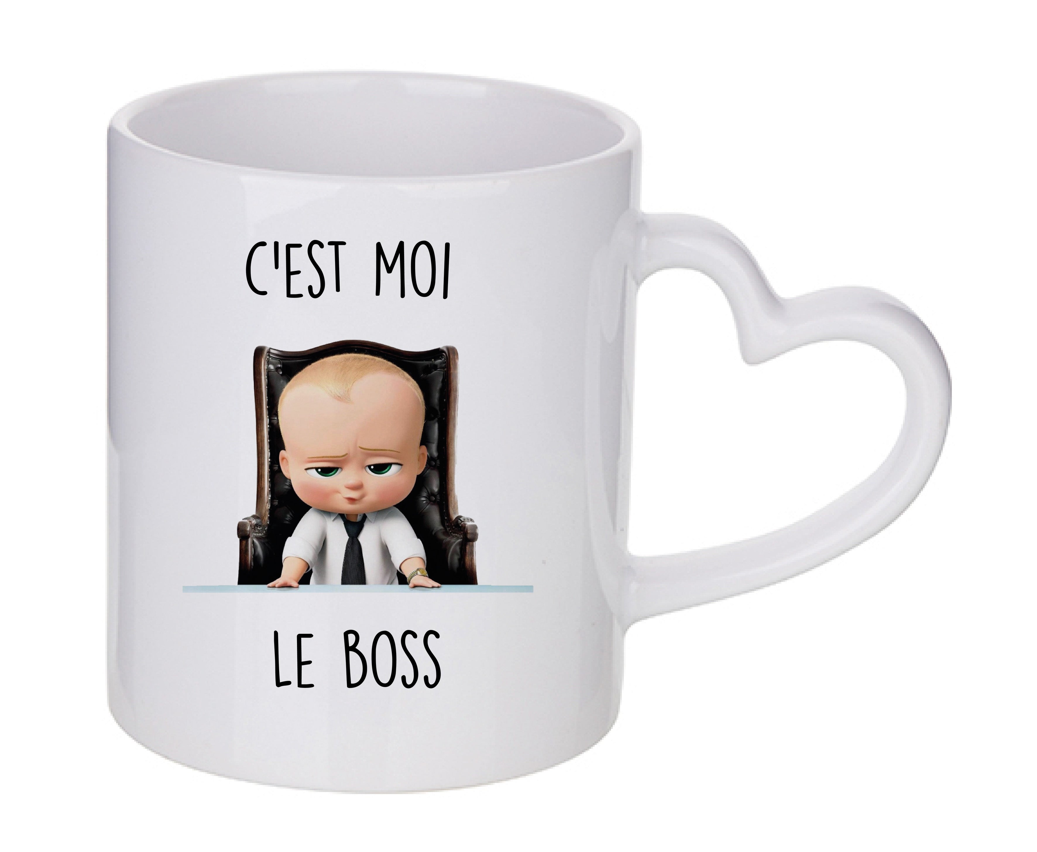 Mug coeur personnalisé C'est moi le boss