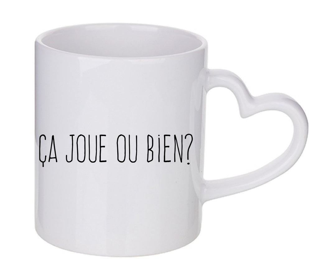 Mug coeur personnalisé Ca joue ou bien