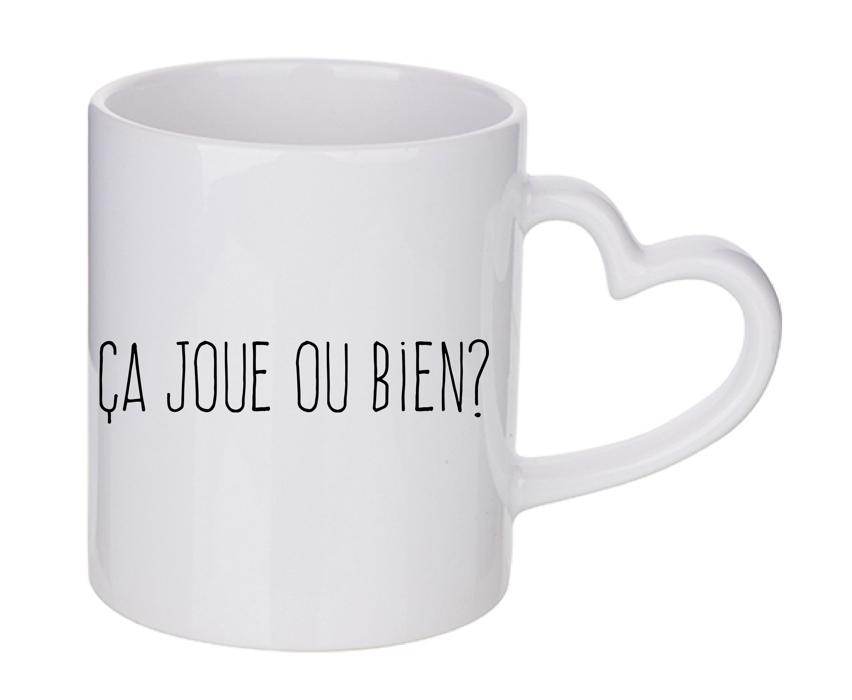 Mug coeur personnalisé Ca joue ou bien