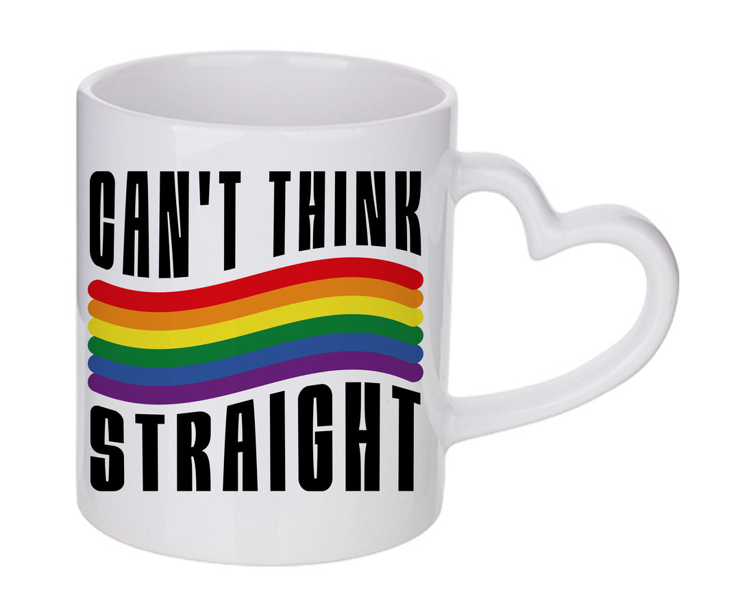 Mug coeur personnalisé Can't think straight