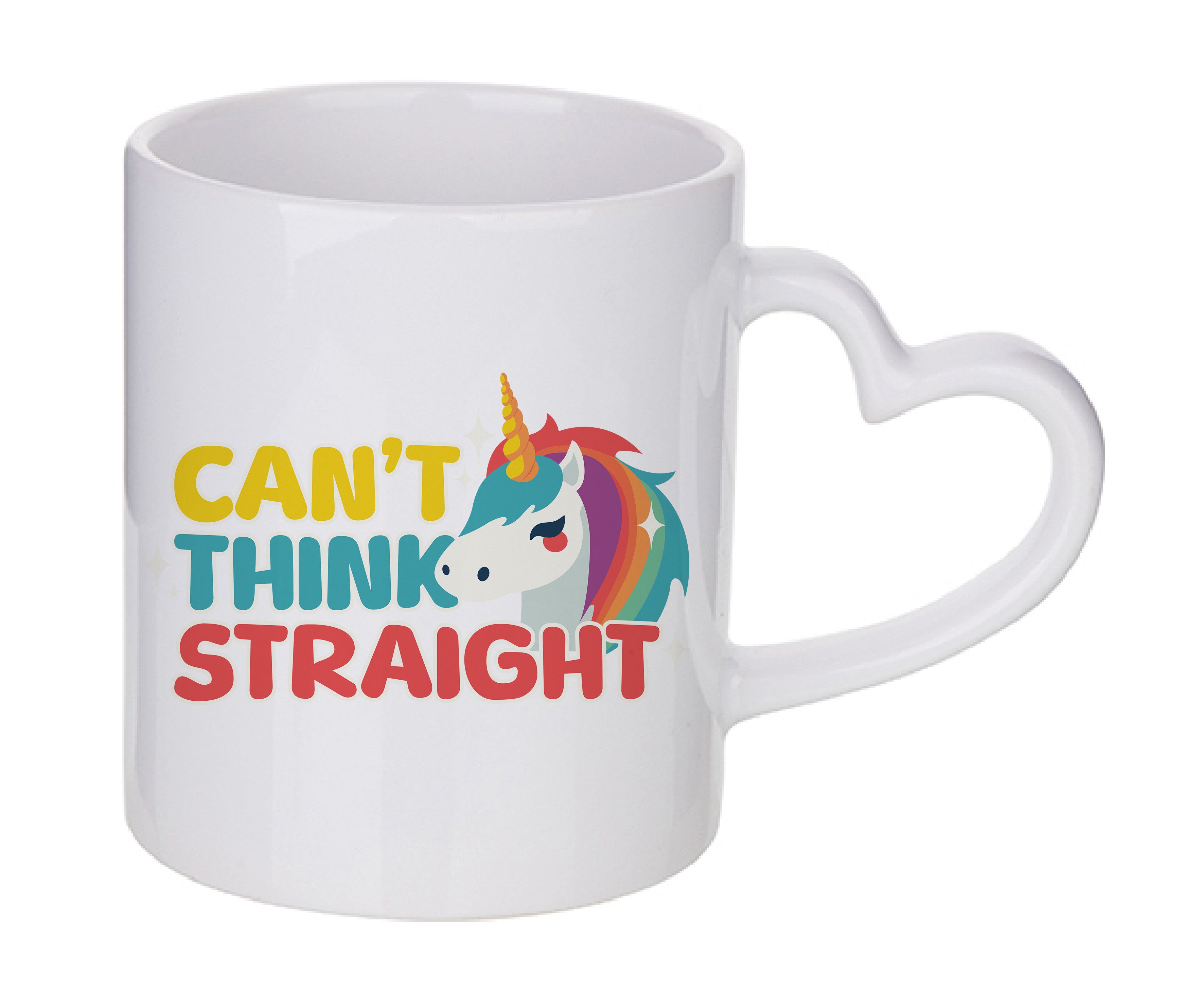 Mug coeur personnalisé Can't think straight V2