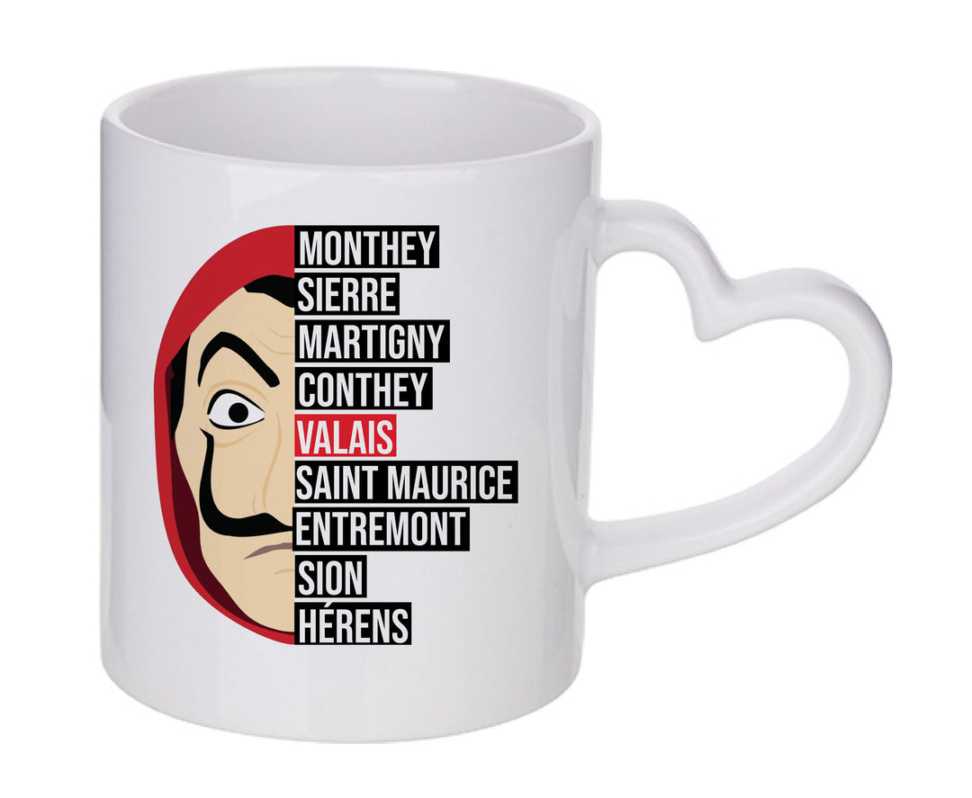 Mug coeur personnalisé Casa de Papel Valais