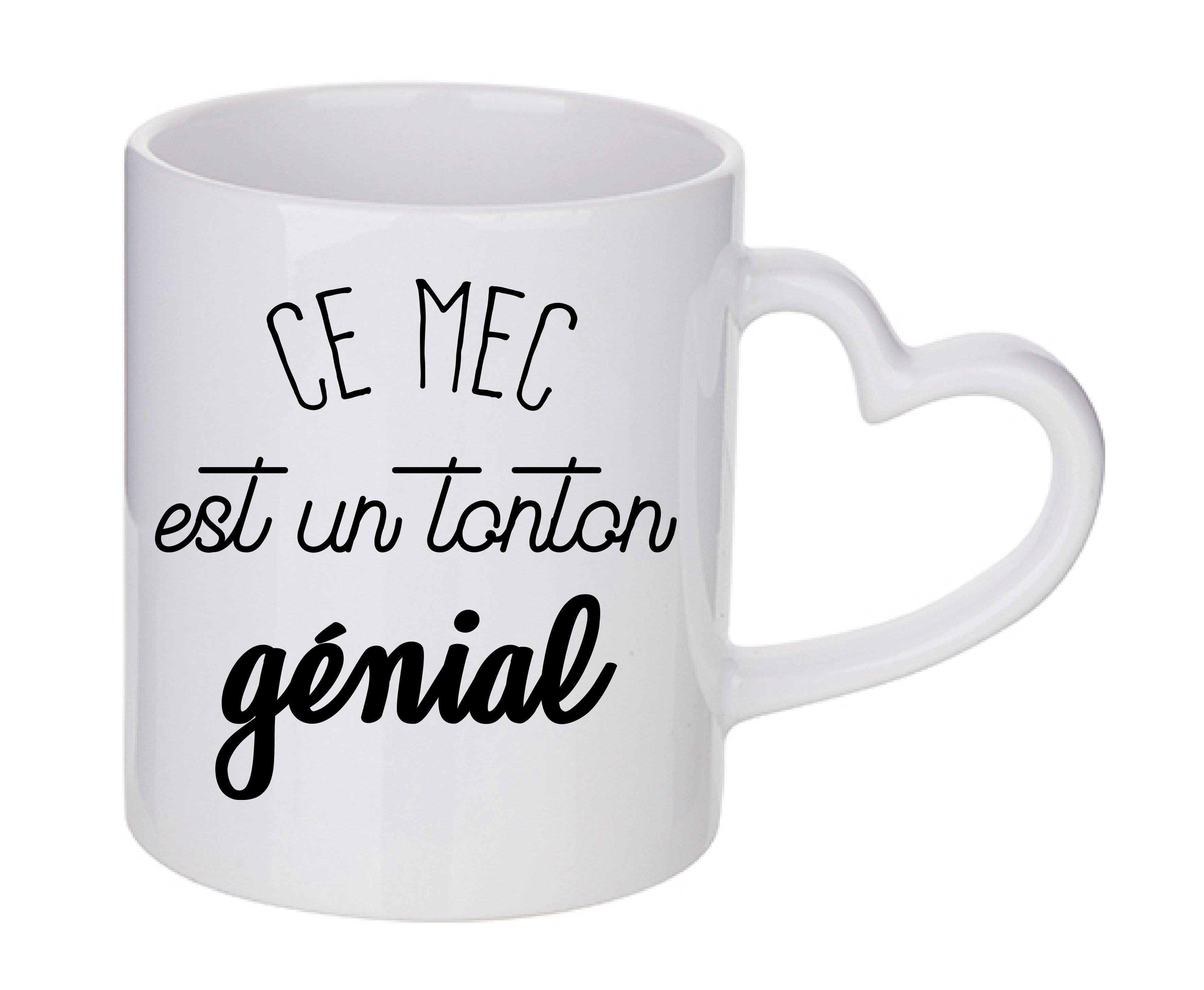 Mug coeur personnalisé Ce mec est un tonton genial