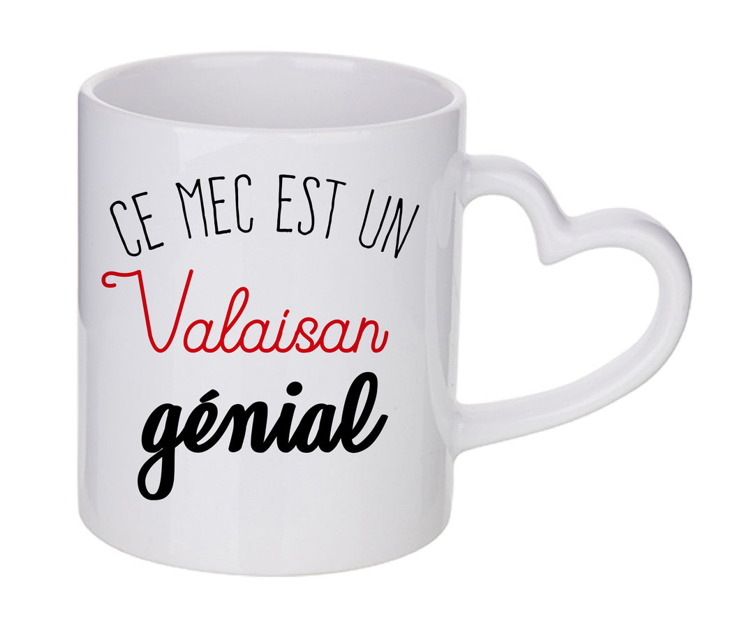 Mug coeur personnalisé Ce mec est un valaisan genial