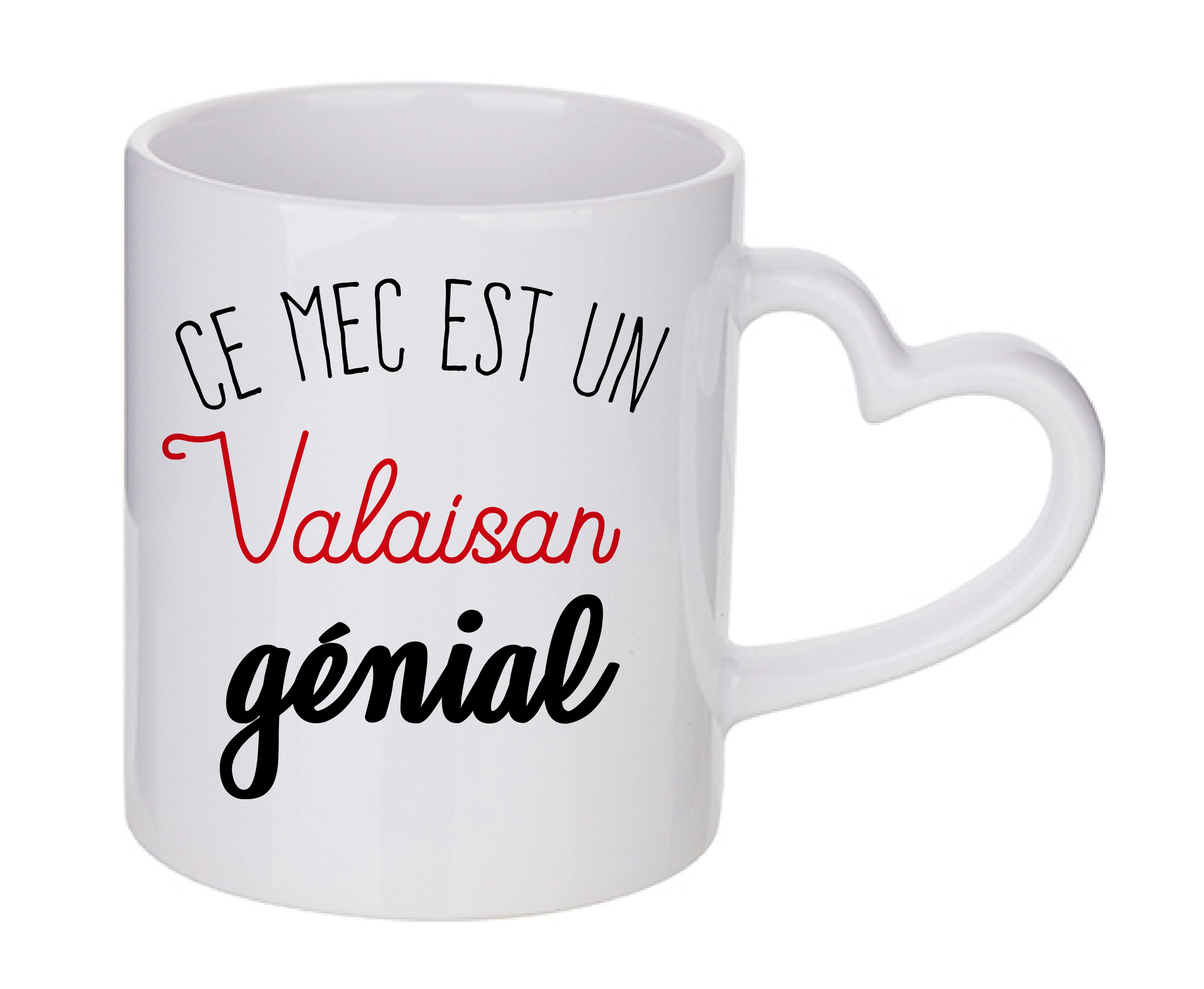 Mug coeur personnalisé Ce mec est un valaisan genial