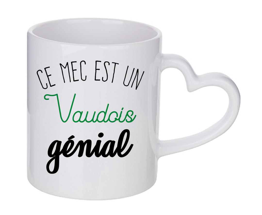 Mug coeur personnalisé Ce mec est un vaudois genial