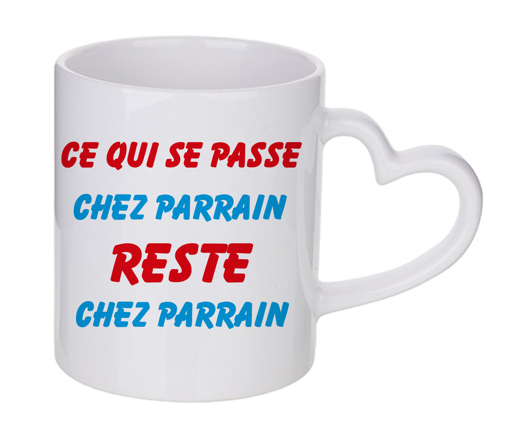 Mug coeur personnalisé Ce qui se passe chez parrain