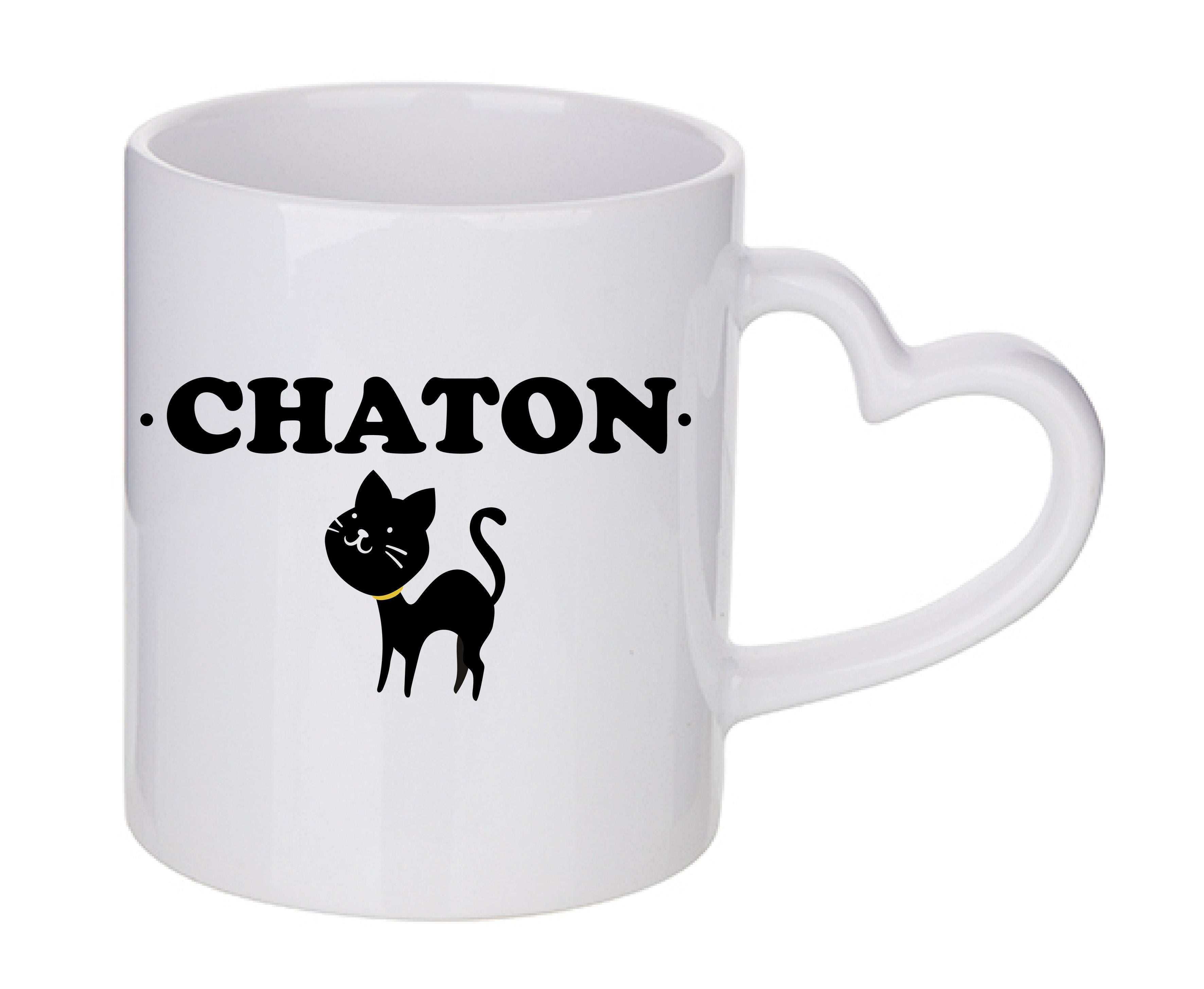 Mug coeur personnalisé Chaton