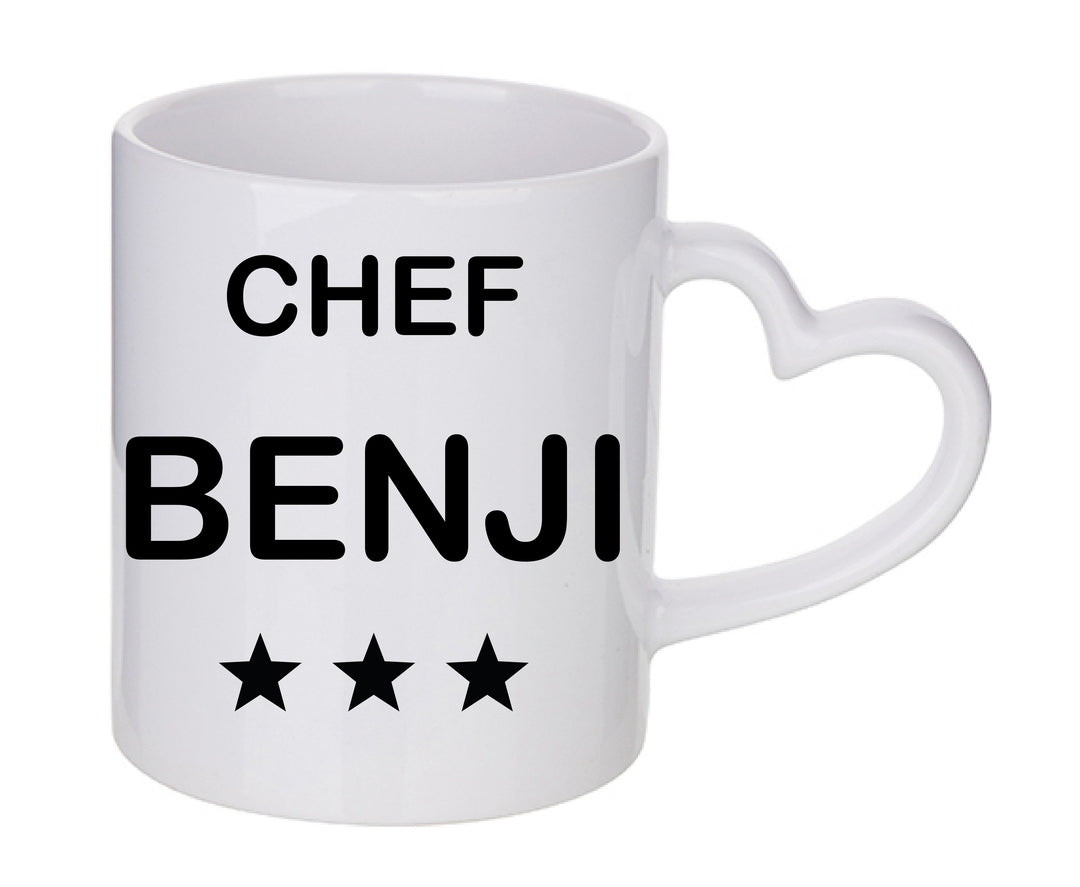 Mug coeur personnalisé Chef Benji