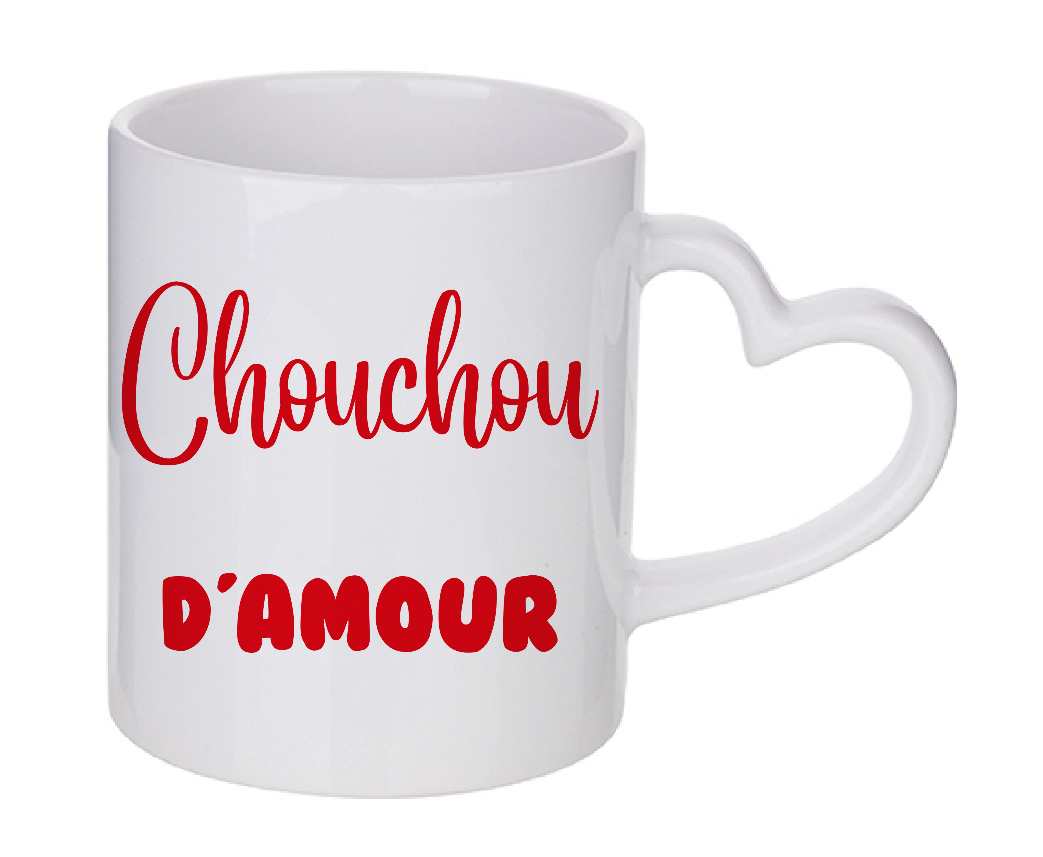 Mug coeur personnalisé Chouchou d'amour