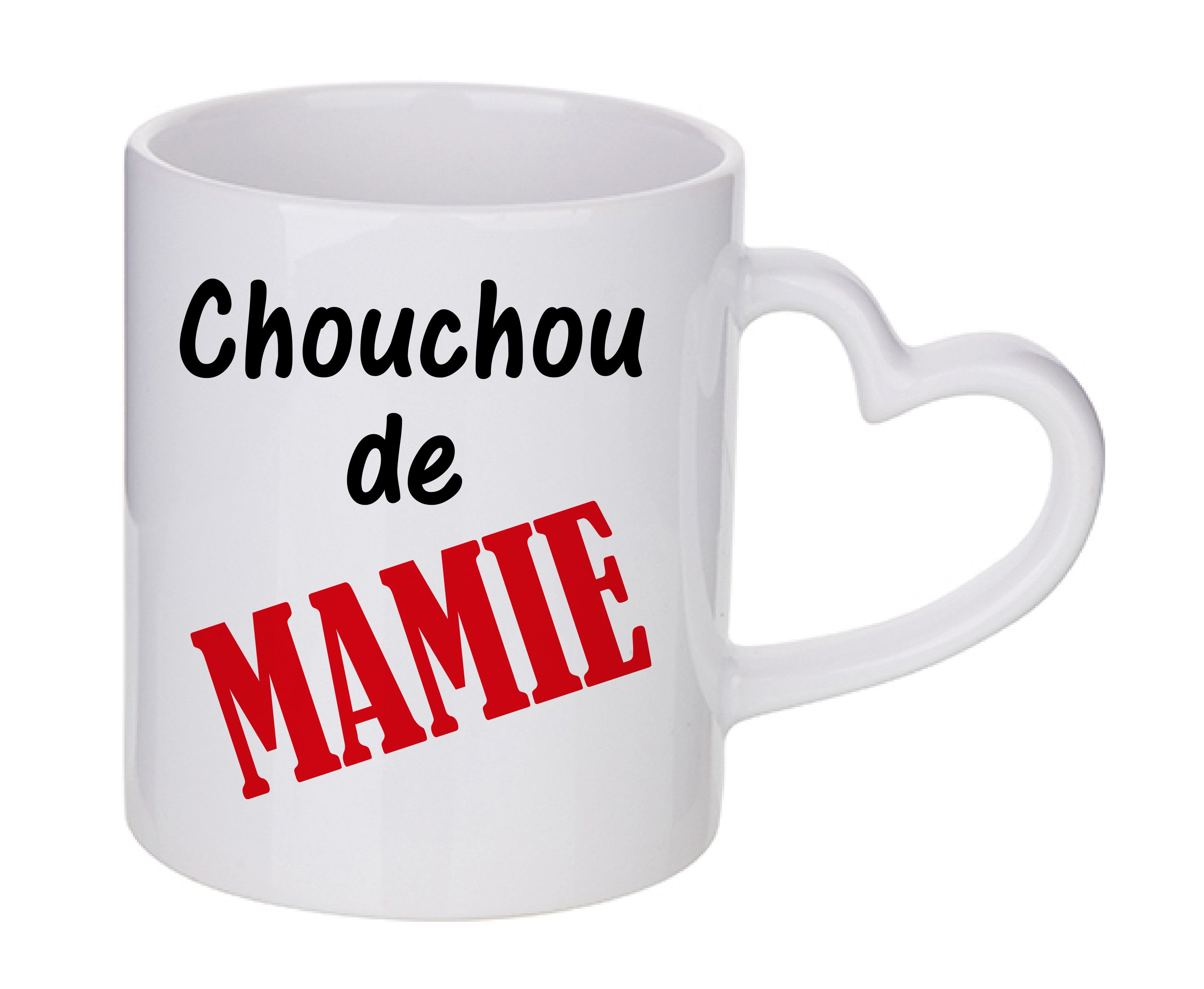 Mug coeur personnalisé Chouchou de mamie