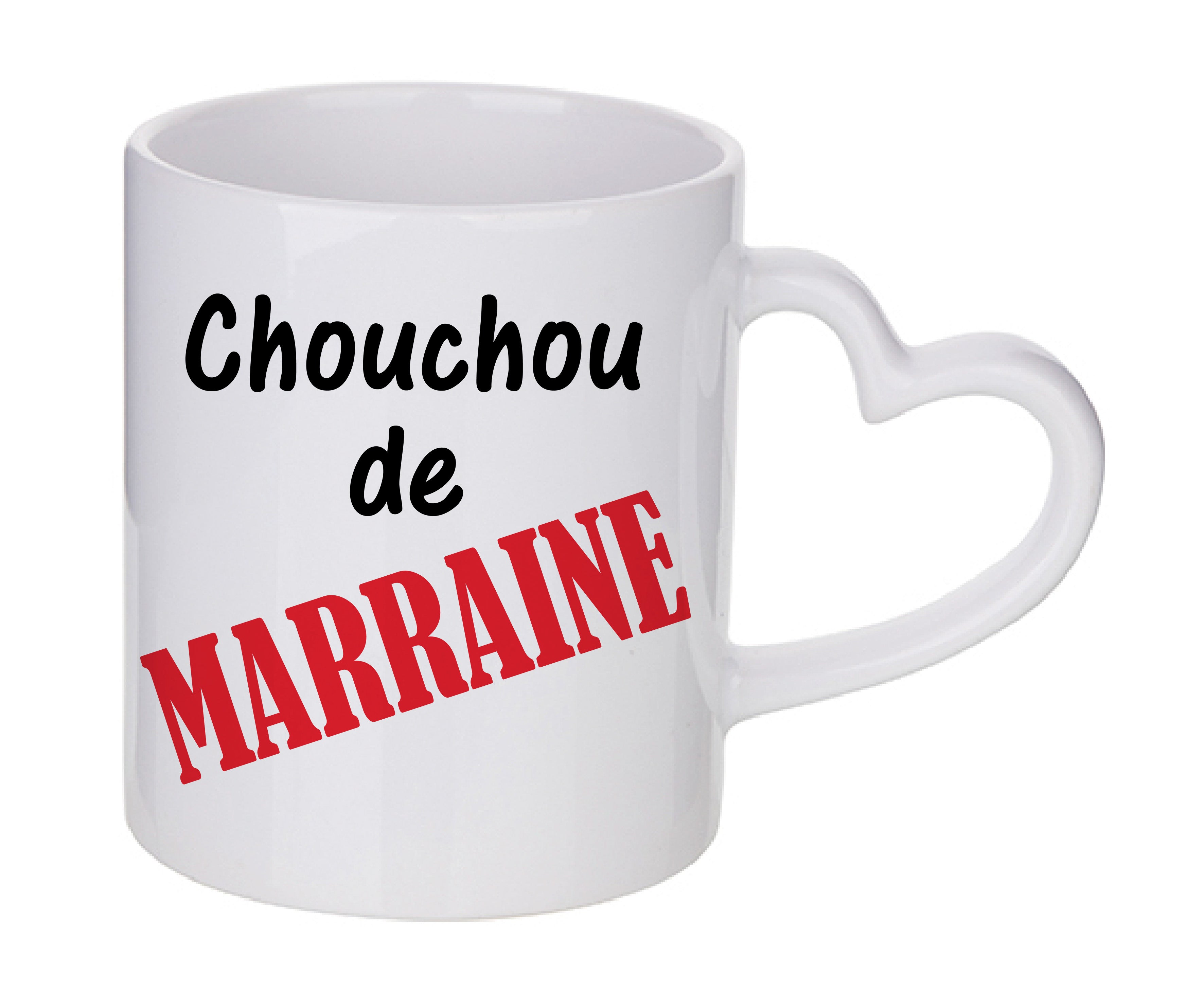 Mug coeur personnalisé Chouchou de marraine