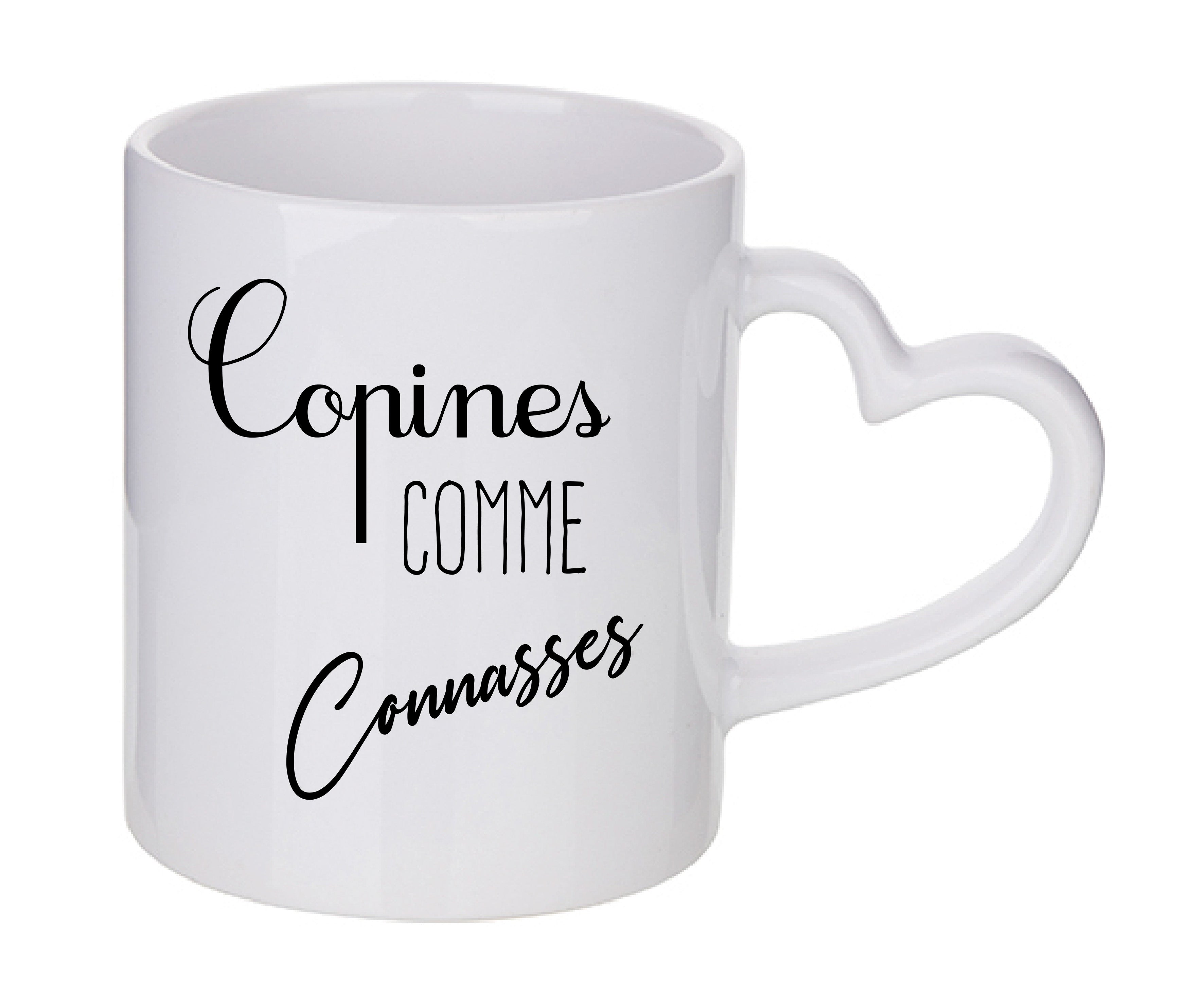 Mug coeur personnalisé Copines comme connasses