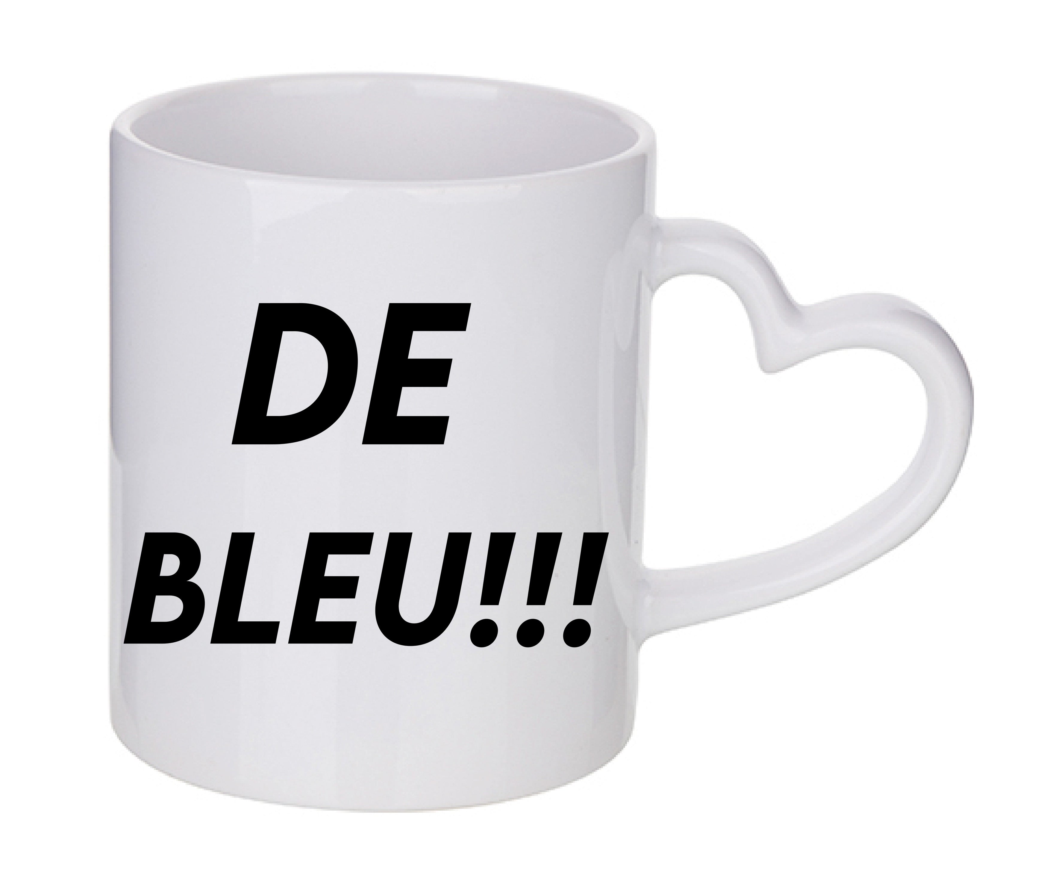 Mug coeur personnalisé De bleu