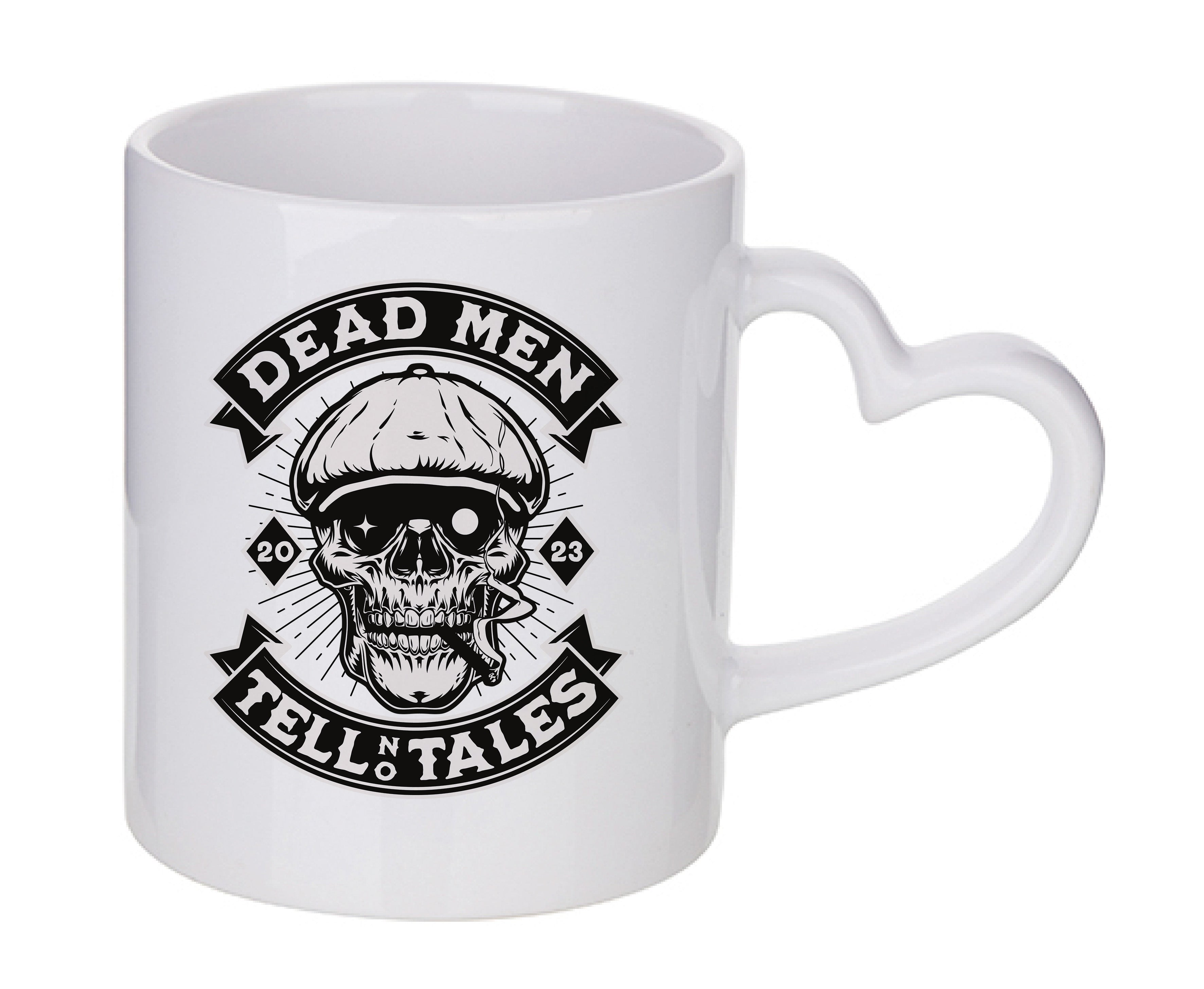 Mug coeur personnalisé Dead men tell no tales