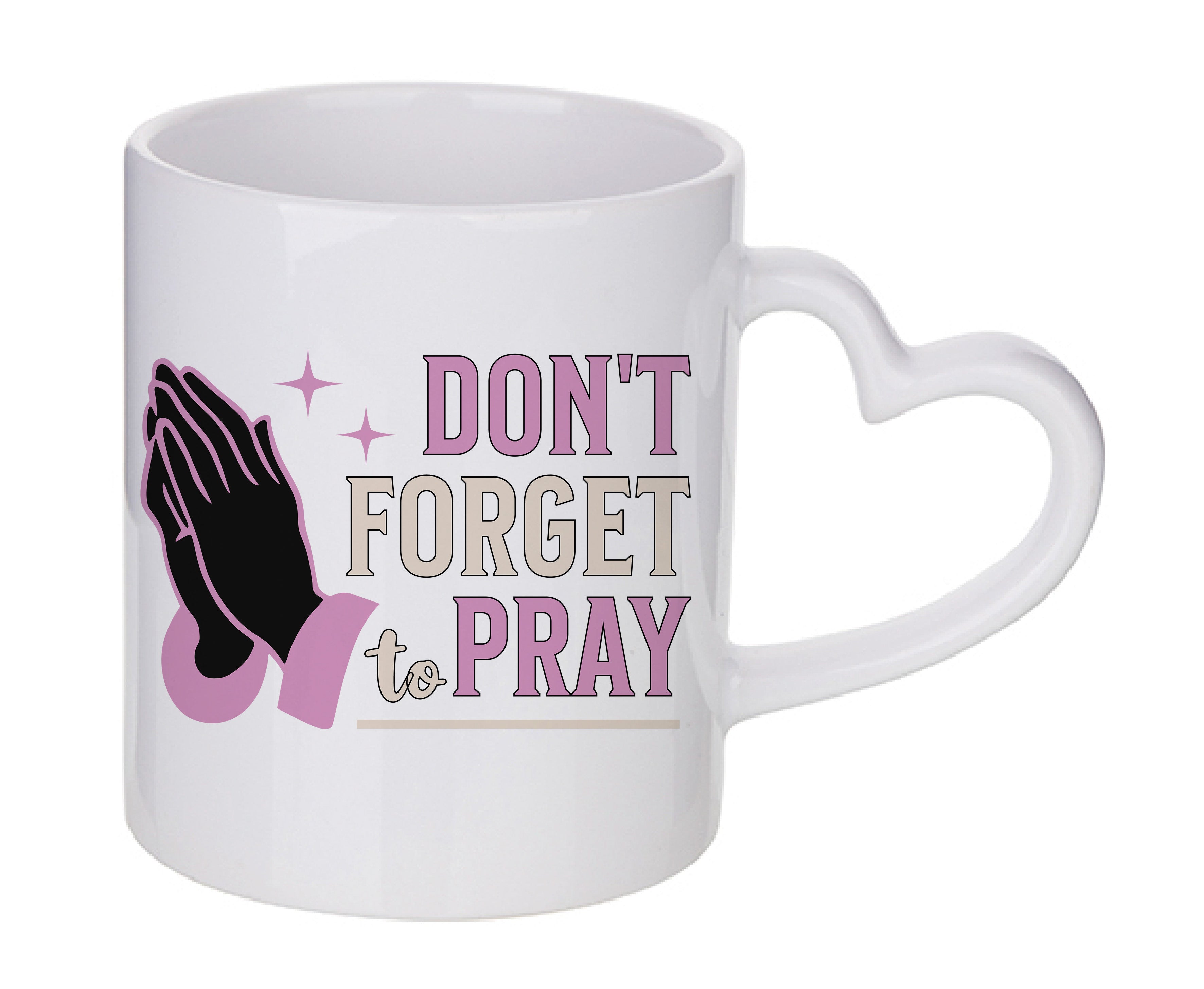 Mug coeur personnalisé Don't forger to pray