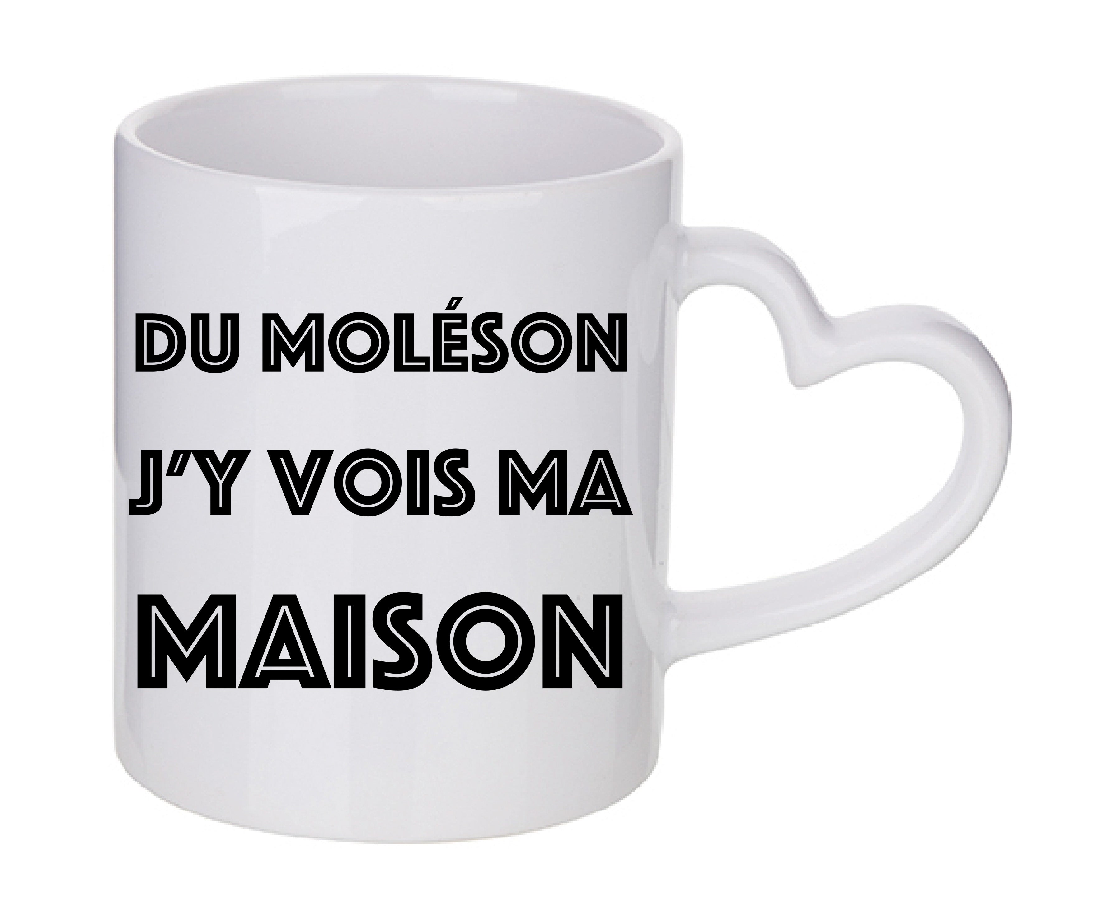 Mug coeur personnalisé Du moleson j'y vois ma maison