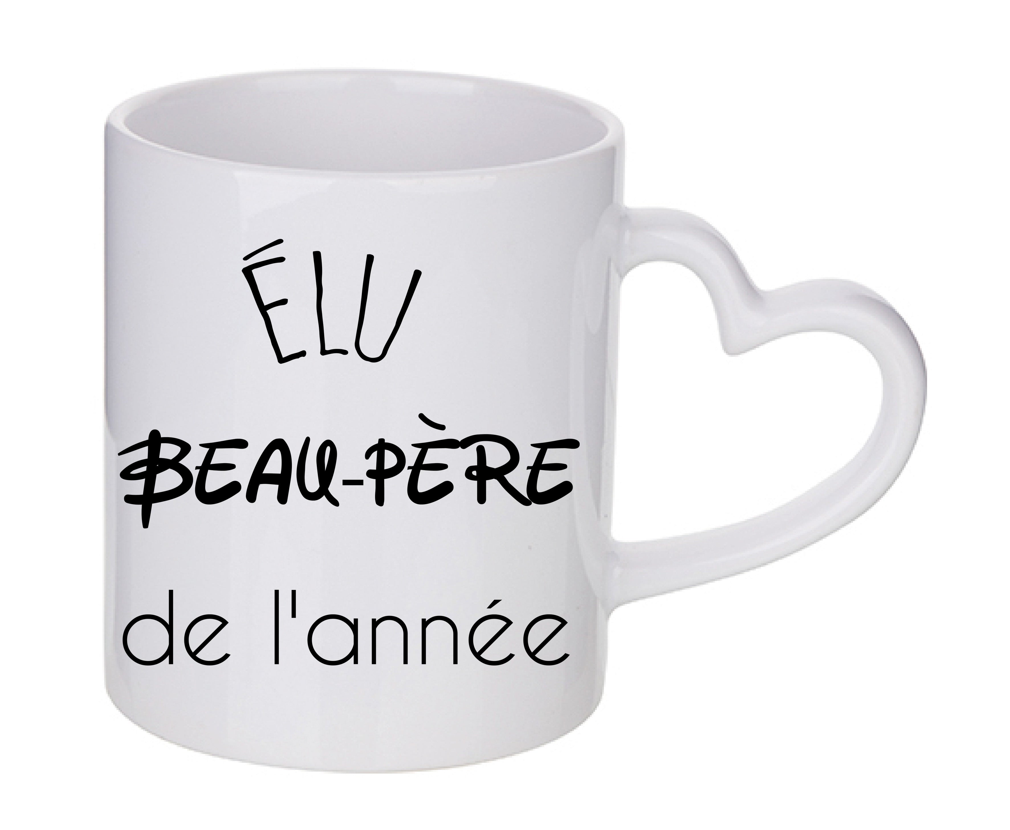 Mug coeur personnalisé Elu beau pere de l'annee