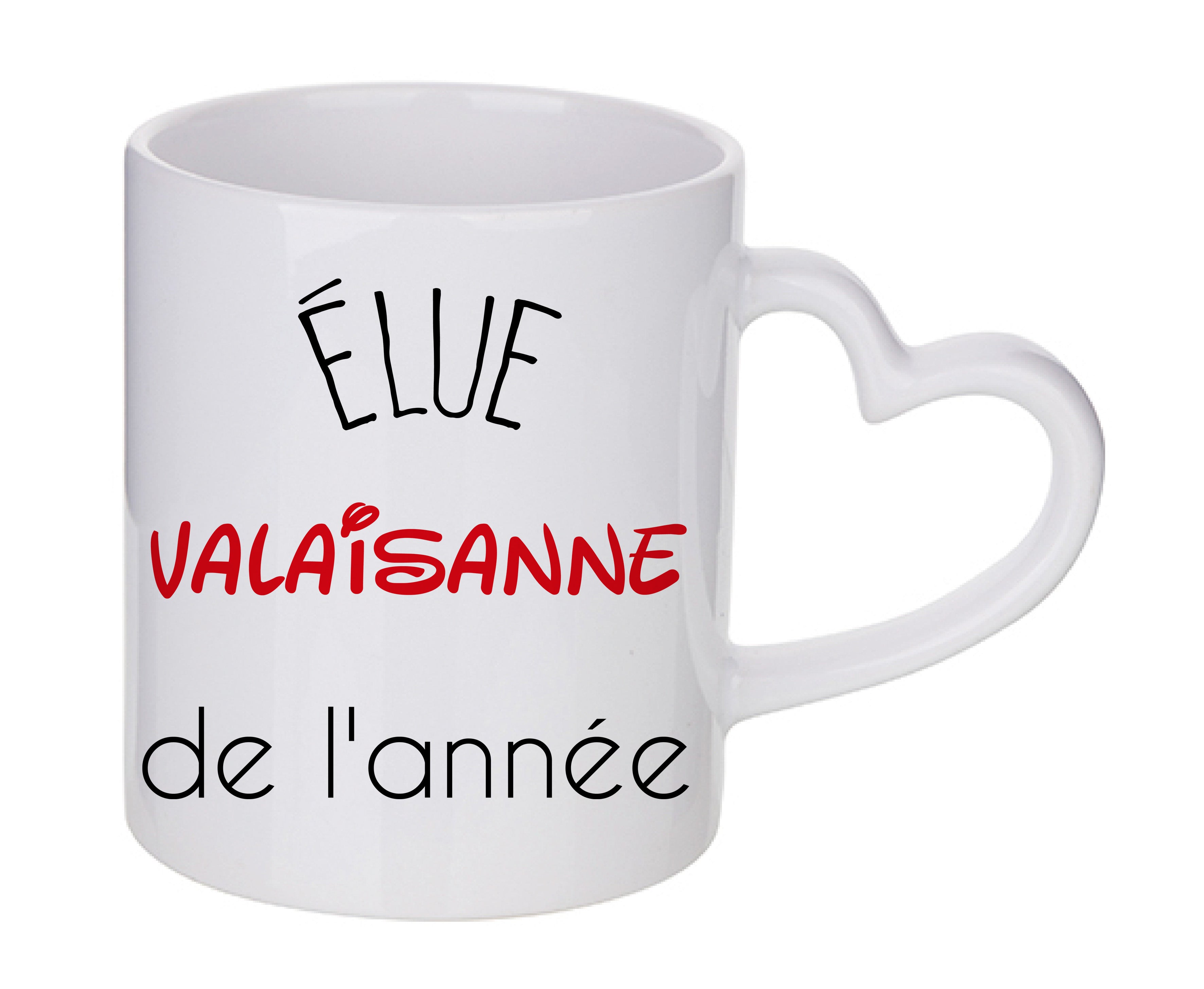 Mug coeur personnalisé Elue valaisanne de l'annee