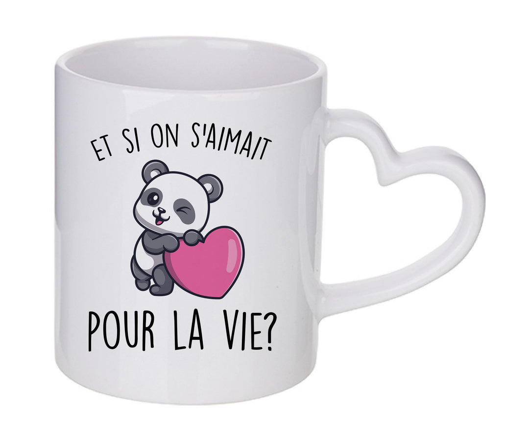 Mug coeur personnalisé Et si on s'aimait pour la vie
