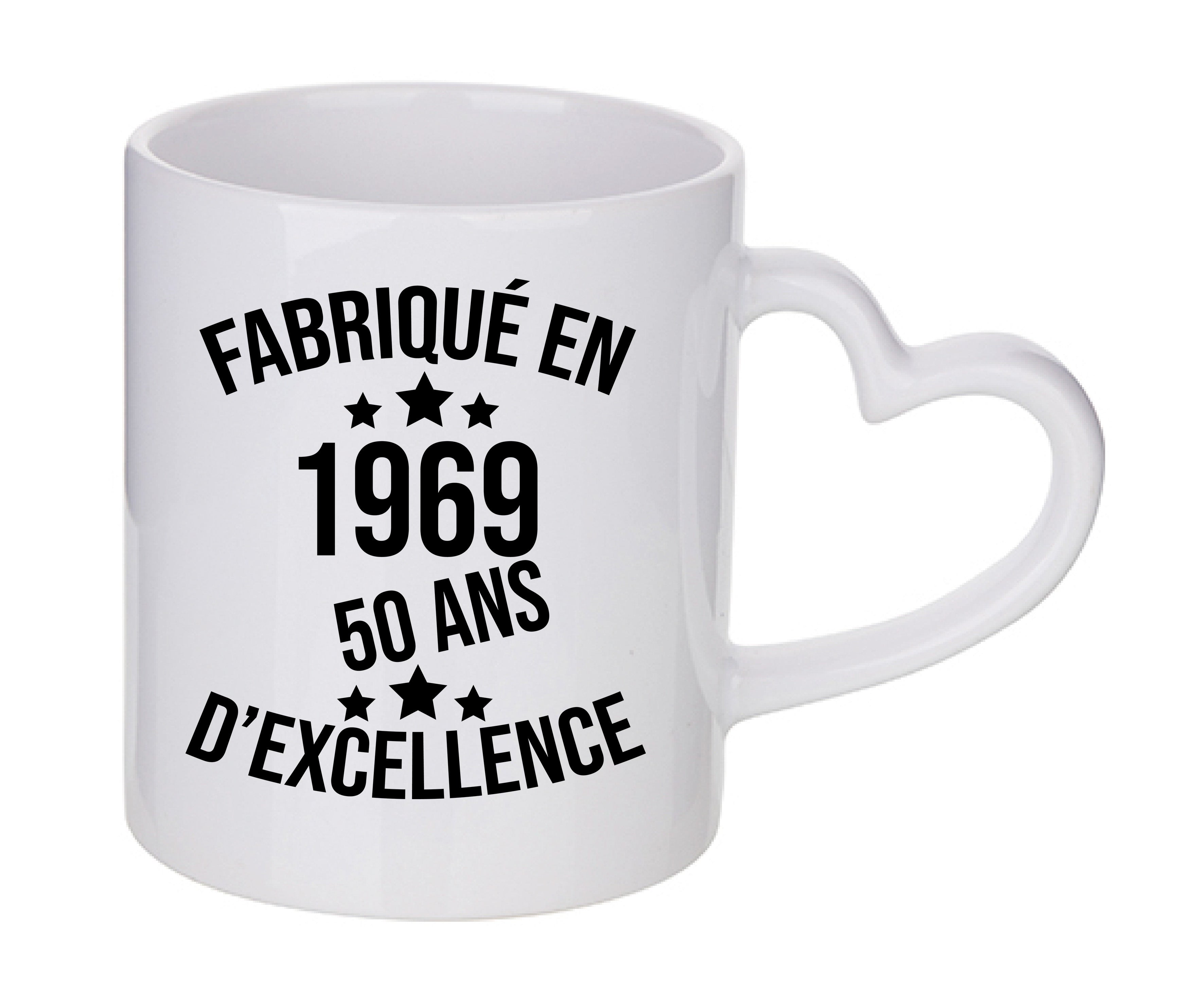 Mug coeur personnalisé Fabrique en 1969